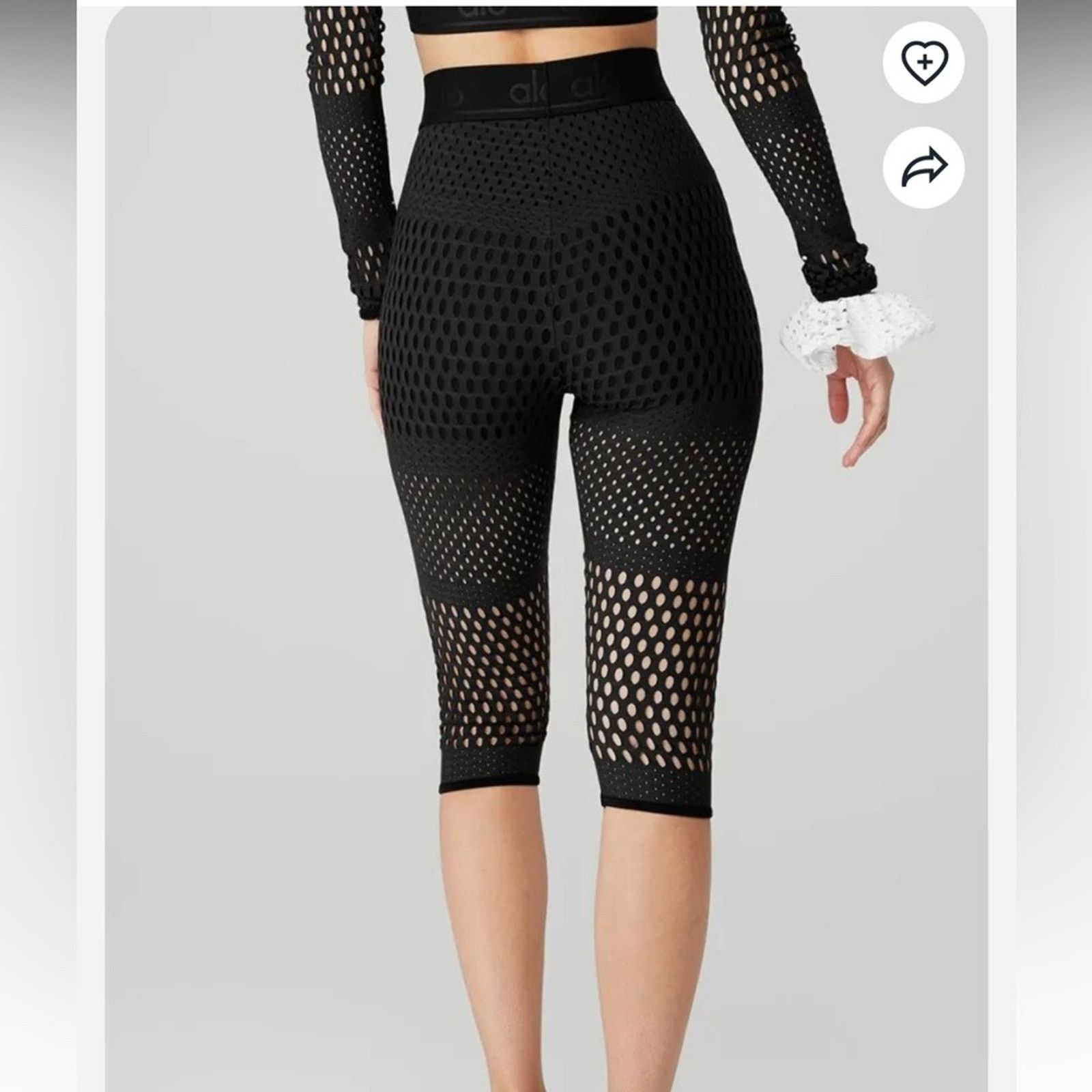 Alo Yoga ALO Mesh Haute Summer Black Leggings Size 25" / US 0 / IT 36 - 2 Thumbnail