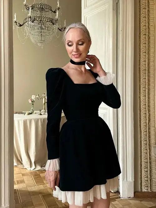 Japanese Brand × Vintage Mini Dresses Elegant Chic Splicing Size L / US 10 / IT 46 - 3 Thumbnail