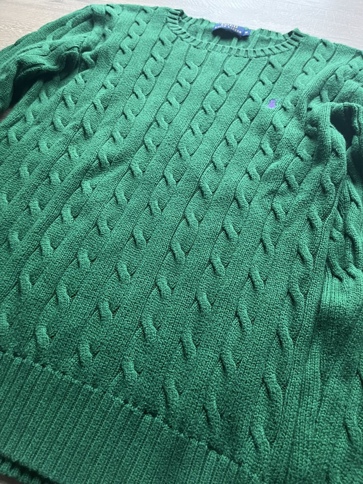 Polo Ralph Lauren Polo Ralph Lauren green cable knit oldmoney classy luxury Size M / US 6-8 / IT 42-44 - 5 Thumbnail