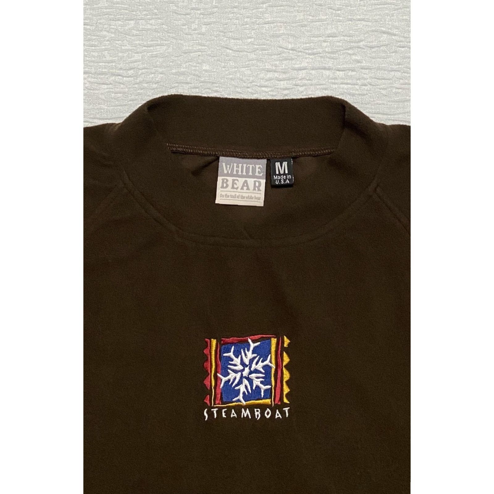 Vintage VINTAGE White Bear Steamboat Pullover Mens Medium Brown Embroidered Ski Fleece USA Drawstring Size US M / EU 48-50 / 2 - 2 Thumbnail