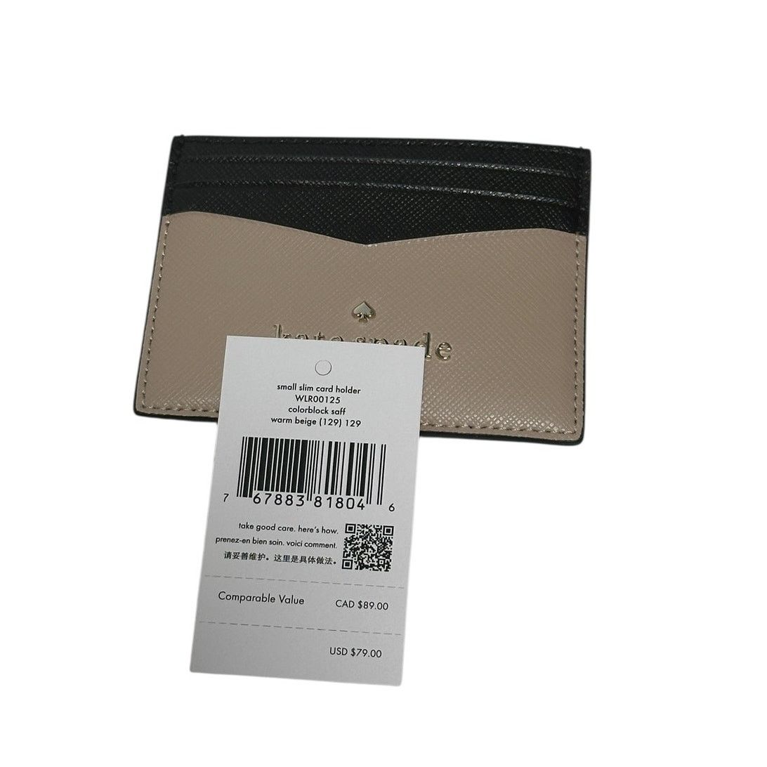 Kate Spade Kate Spade Staci Slim Card Holder Wallet Warm Beige / Black Size ONE SIZE - 6 Thumbnail