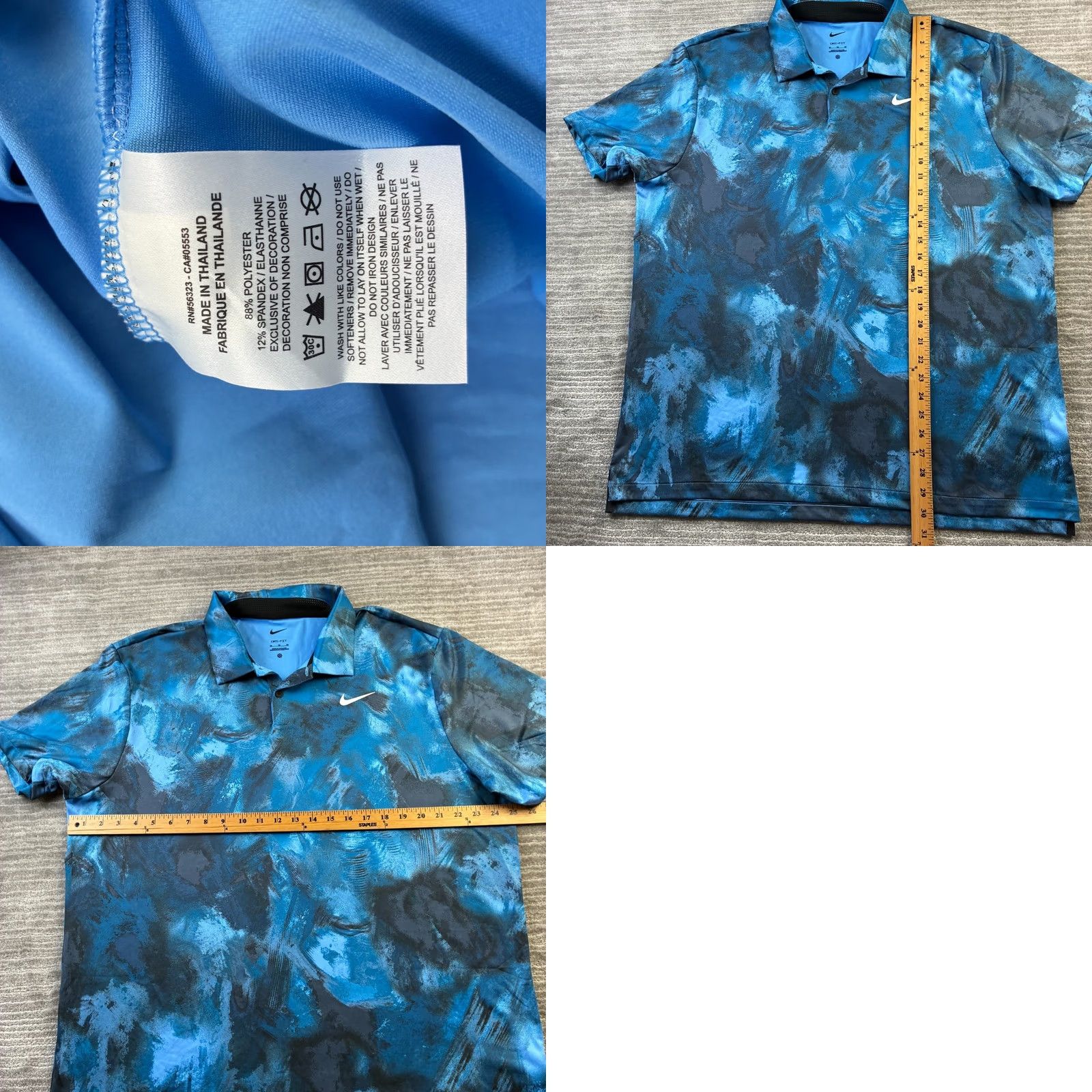 Nike Nike Polo Shirt Mens Large Blue Dri-Fit Golf Tour Camouflage All Seasons Short Sleeve Casual Activewear Shirt Size US L / EU 52-54 / 3 - 8 Thumbnail