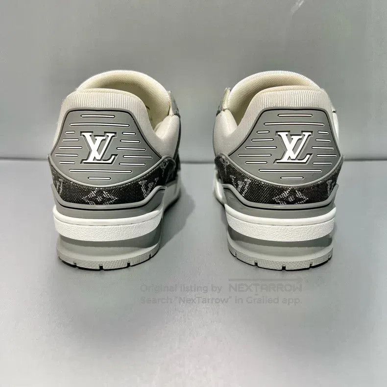 Louis Vuitton Louis Vuitton White and Grey denim shoes Size US 5 / EU 37 - 5 Thumbnail