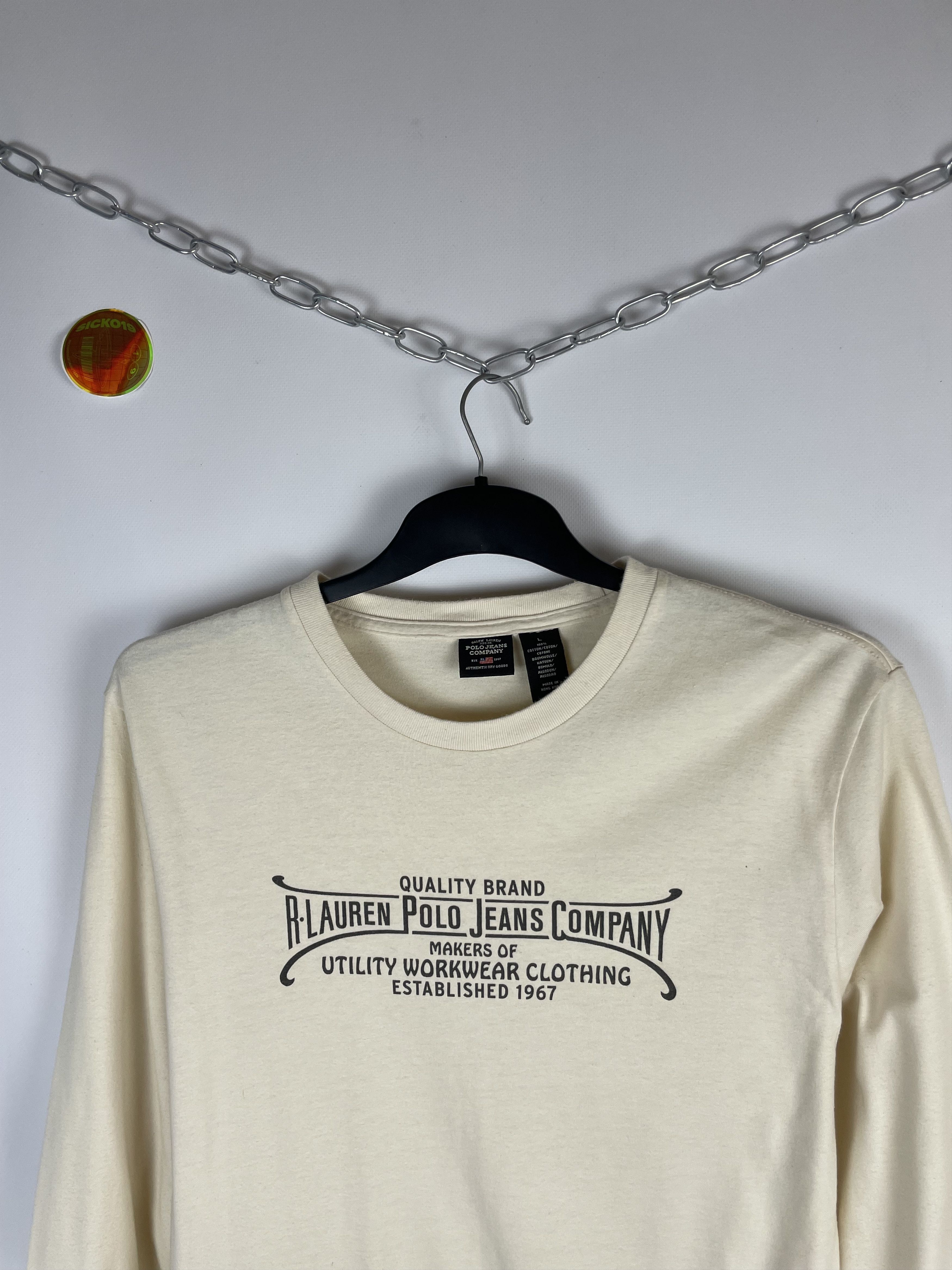 Polo Ralph Lauren × Ralph Lauren × Vintage Vintage Polo Jeans Co Mens Long Sleeve T-Shirts Size US L / EU 52-54 / 3 - 3 Thumbnail