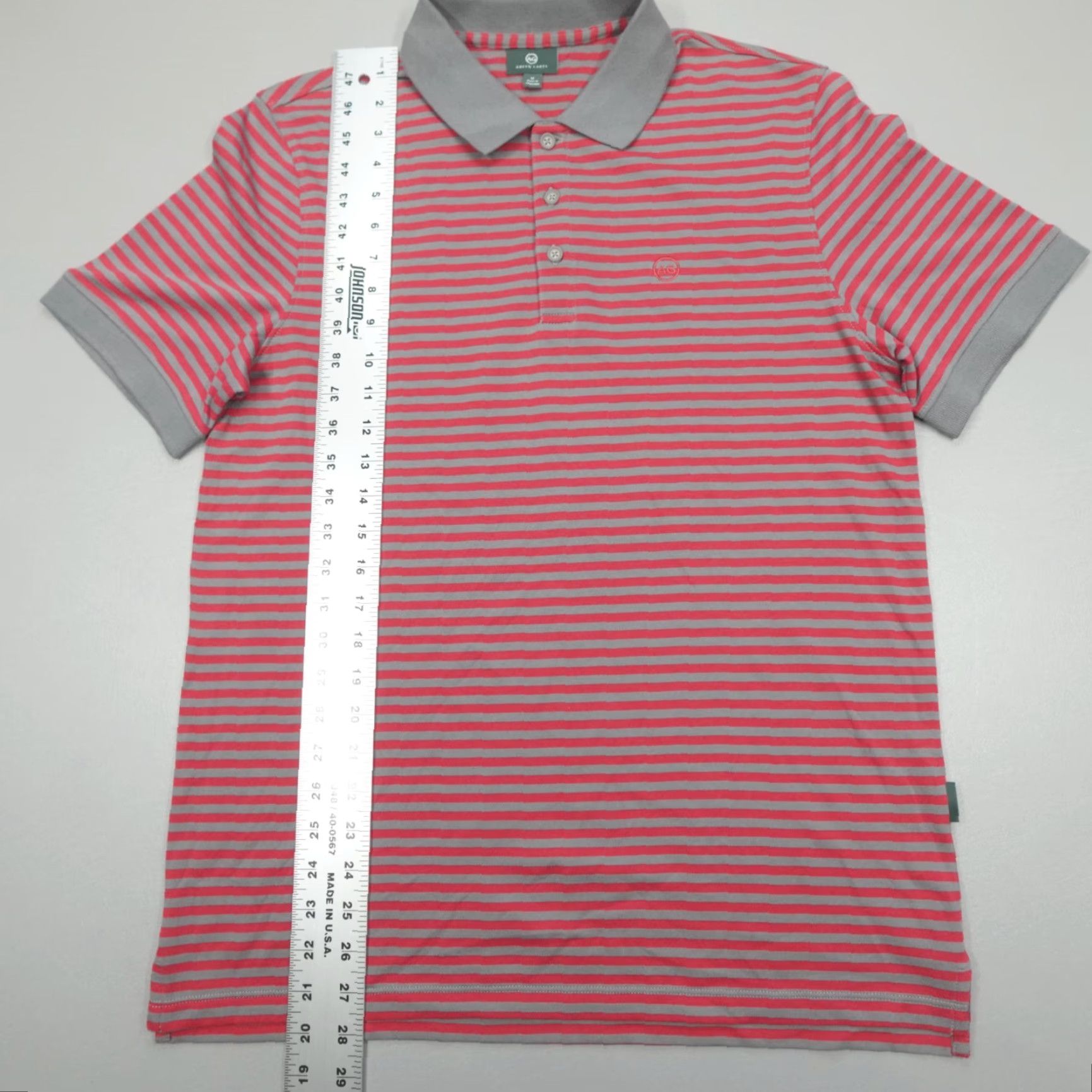 Vintage AG Adriano Goldschmied Green Label Polo Shirt Men’s M Striped Red Grey Size US M / EU 48-50 / 2 - 6 Thumbnail