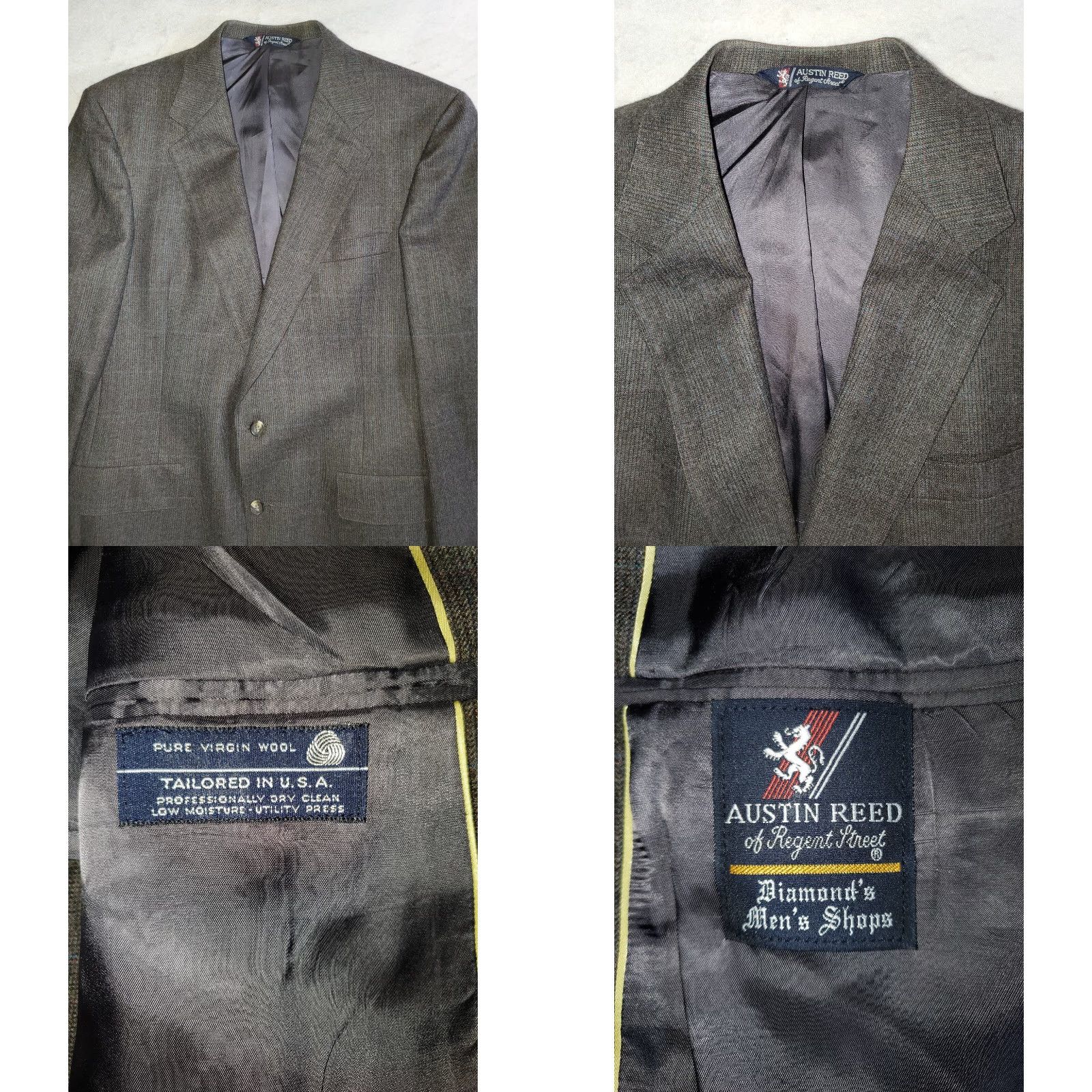 Vintage VINTAGE Austin Reed Signature 2 Piece Suit Mens Sz 42R 36x32 Pleated Gray Check Wool 2 Piece Blazer Classic Suit Mens Size 42R - 8 Thumbnail