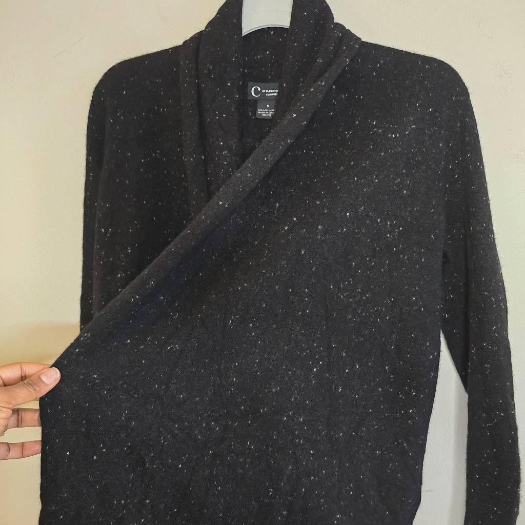 Bloomingdale's C by Bloomingdale’s 100% Cashmere Cardigan Black Open Front Size S / US 4 / IT 40 - 13 Thumbnail