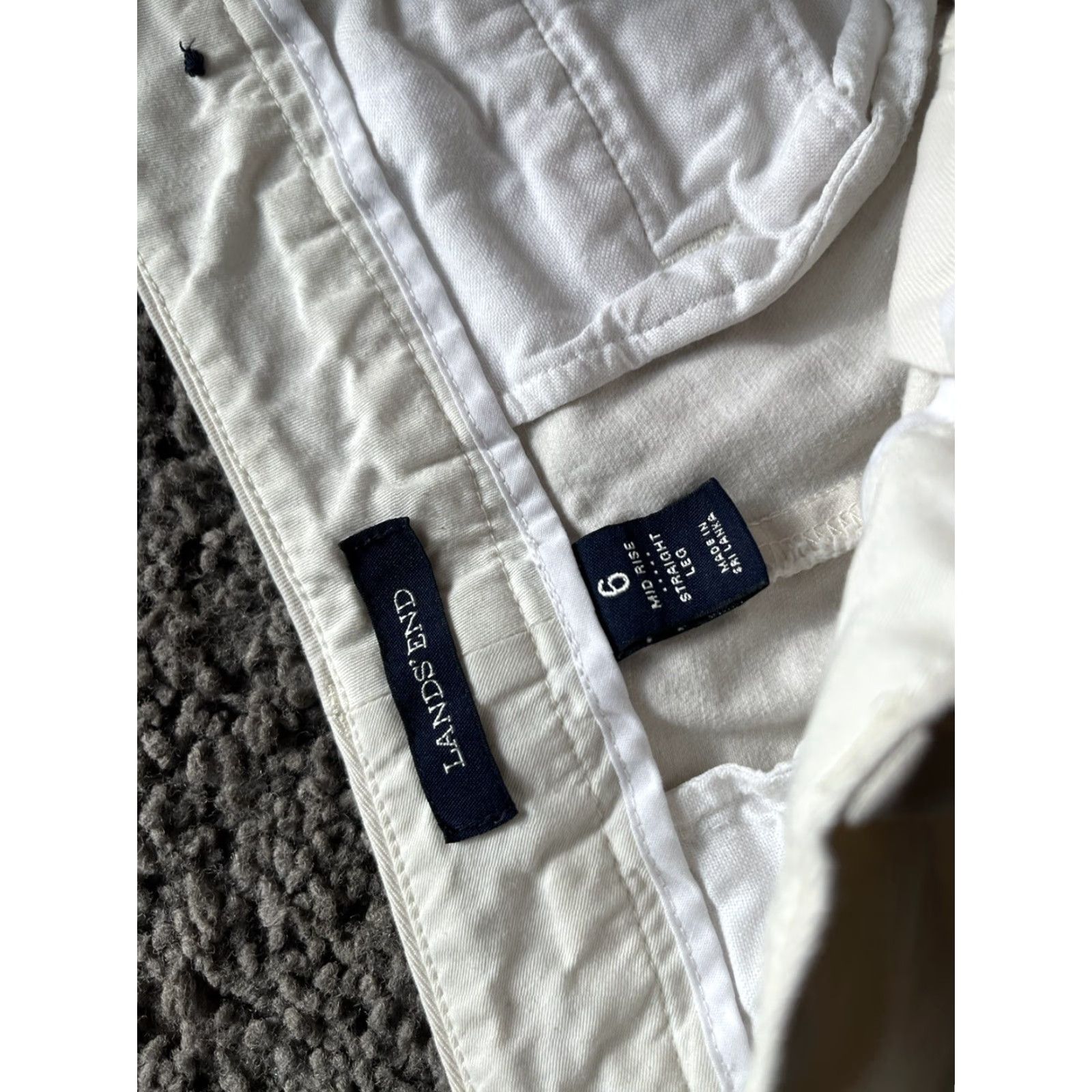 Lands' End Lands' End Women’s 6 Khaki Tan Pants Mid-Rise Straight Leg Uniform Flat Front Zip Closure Casual Cotton Spandex Cotton/Polyester Khakis & Chinos Size 28" / US 6 / IT 42 - 5 Thumbnail