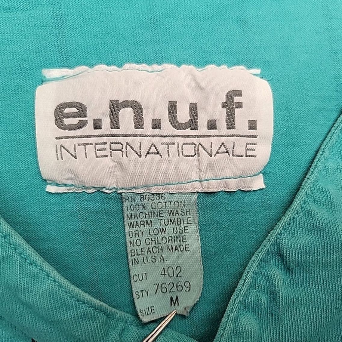 Altea VTG ENUF INT'L Shirt Mens M Teal Pinstripe Baseball Jersey Made In The USA Shirt Mens M Teal Pinstripe Baseball Jersey USA Size US M / EU 48-50 / 2 - 4 Thumbnail