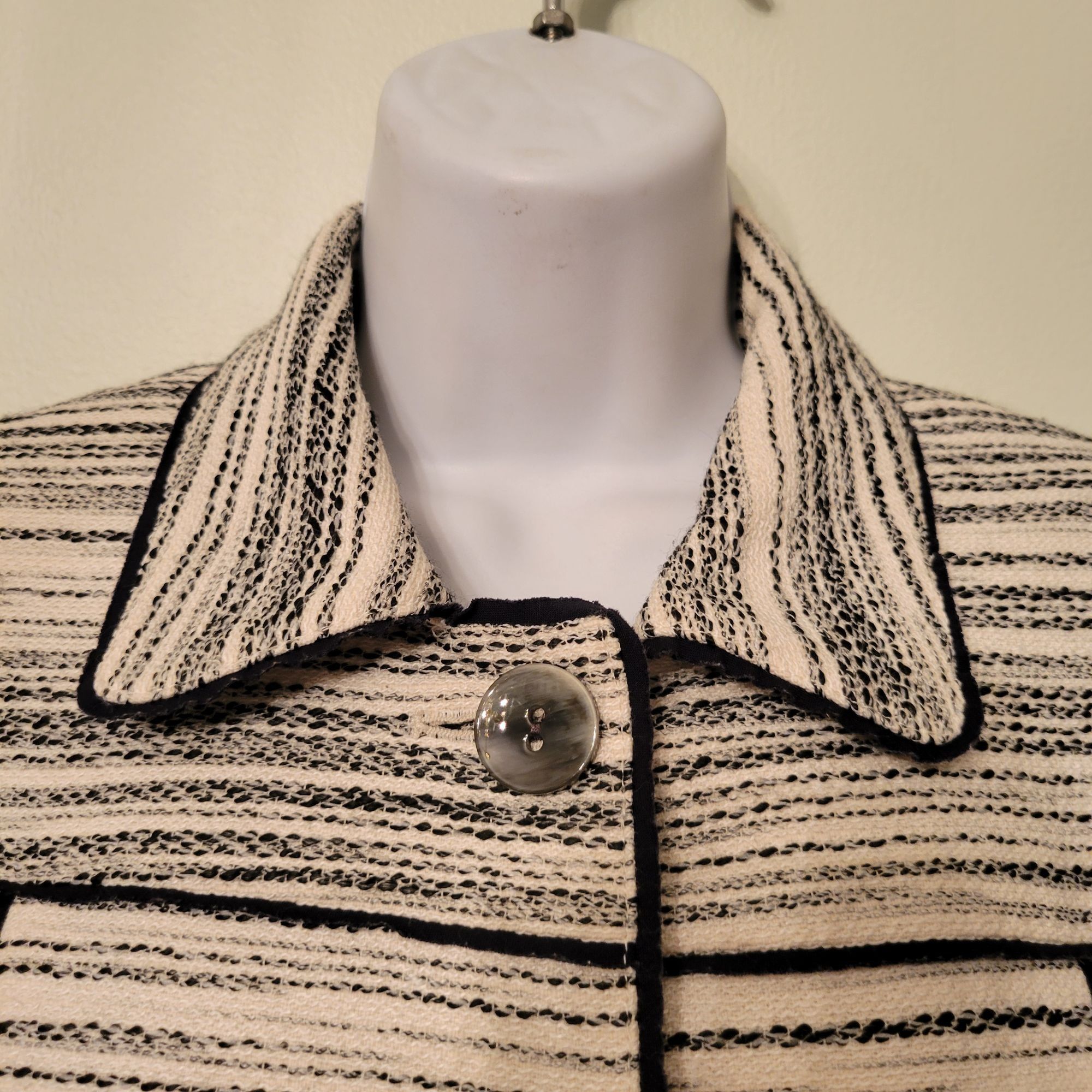 Vintage Worth New York P Striped Trench Coat Large Patch Pockets USA Size S / US 4 / IT 40 - 5 Thumbnail