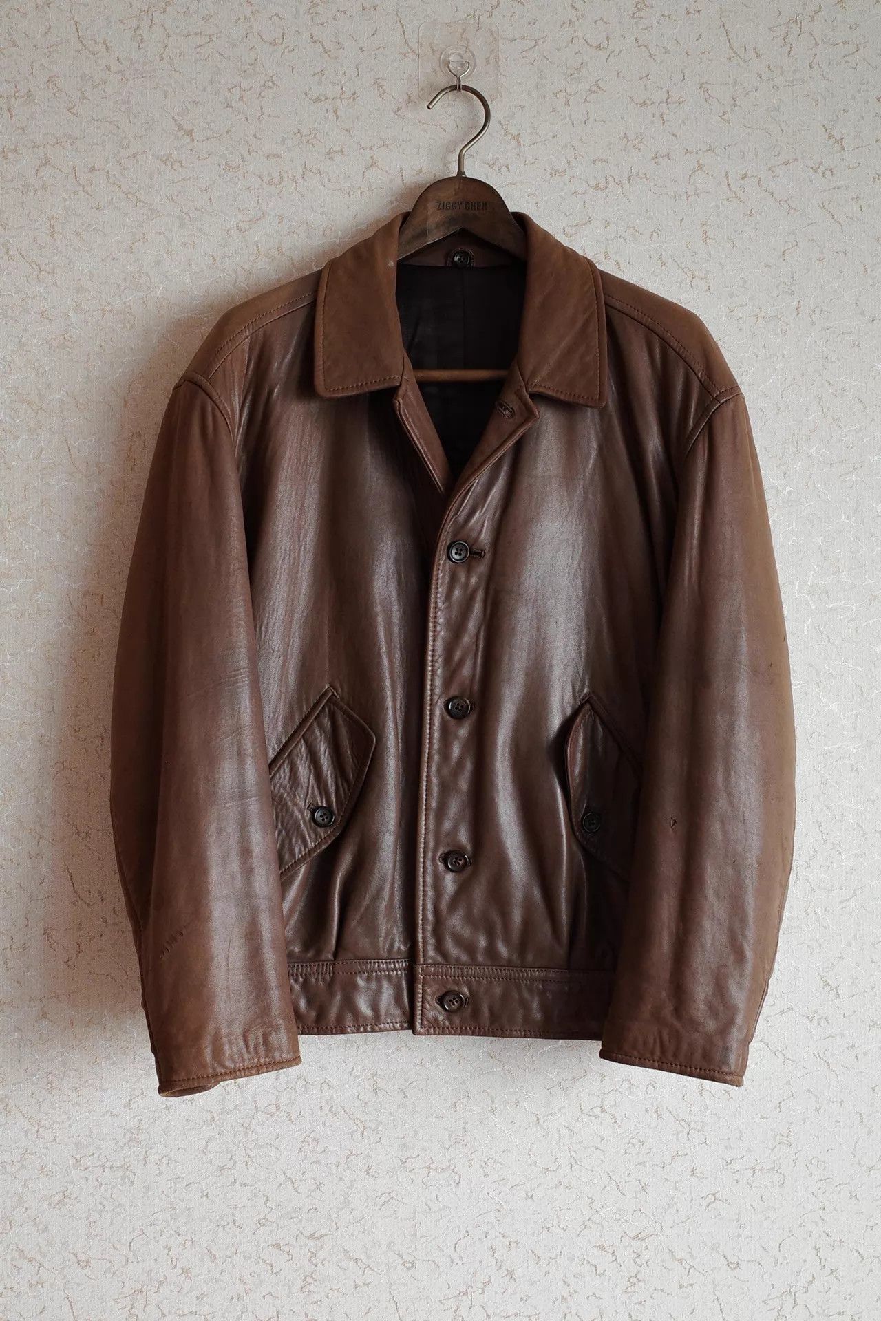 Y's for Men Y's for Men 80s Lambskin Work Jacket TanBrown WornSleeves Size US M / EU 48-50 / 2 - 1 Thumbnail
