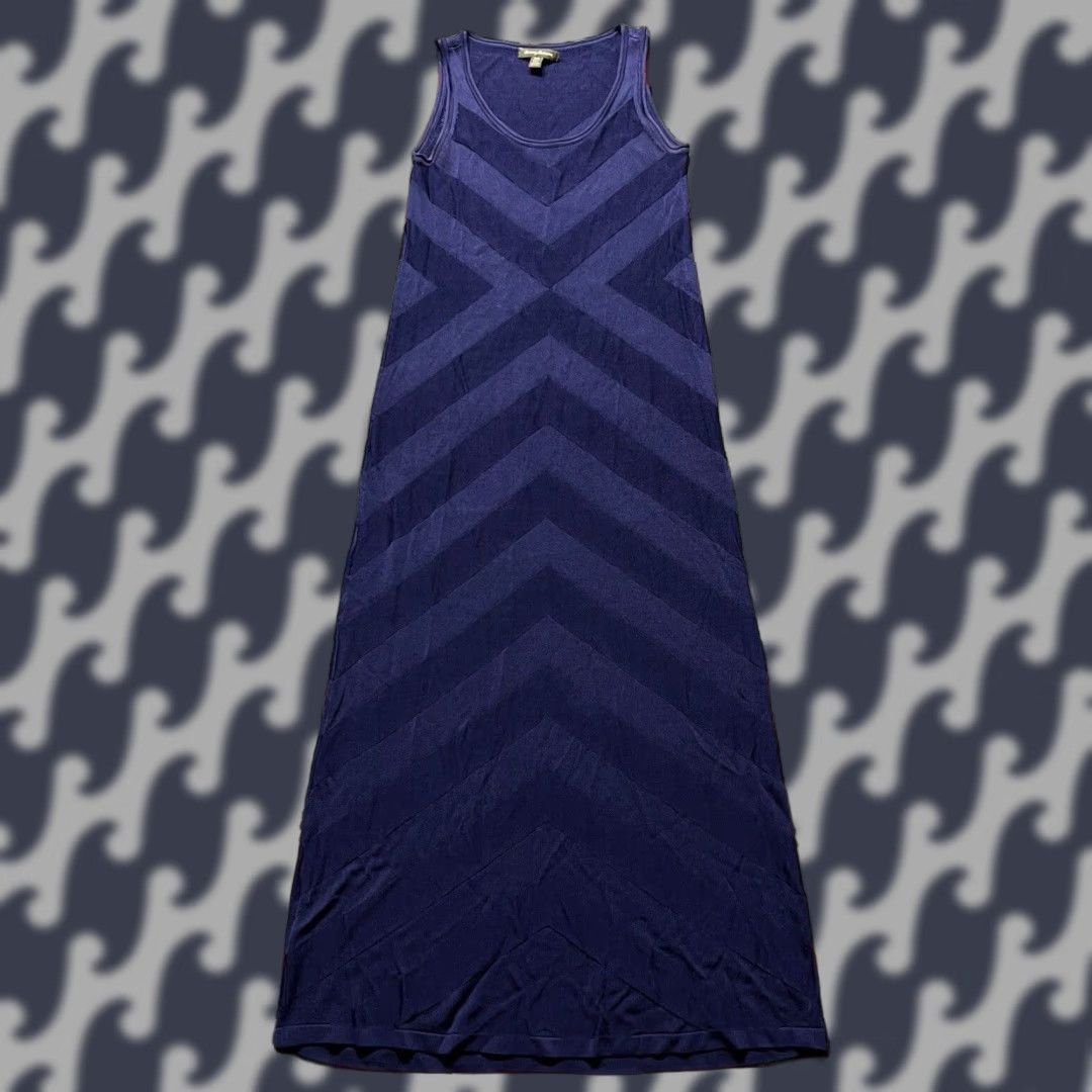 Tommy Bahama Maxi Dress Women Small Sleeveless Blue Geometric