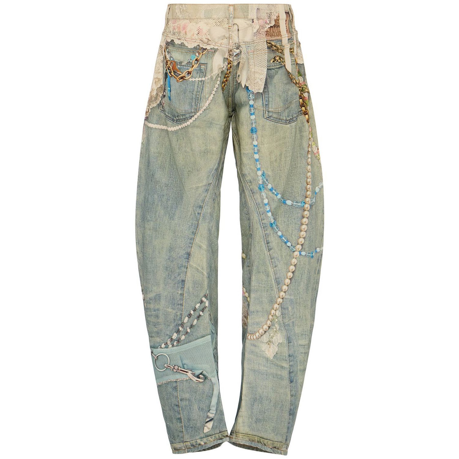 Acne Studios ACNE STUDIOS White/Green Jeans New & Authentic (Men's size:U Size US 32 / EU 48 - 2 Thumbnail