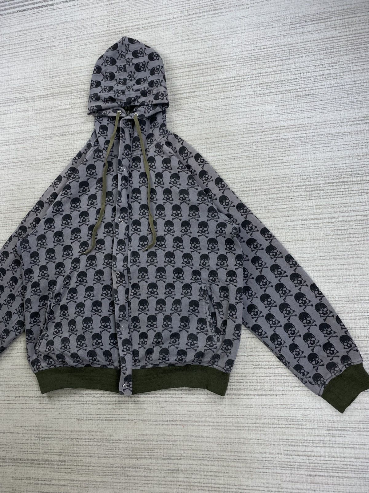 Japanese Brand × Vintage Graniph Skull Monogram Printed Reversible Hoodie Jacket Size US M / EU 48-50 / 2 - 6 Thumbnail