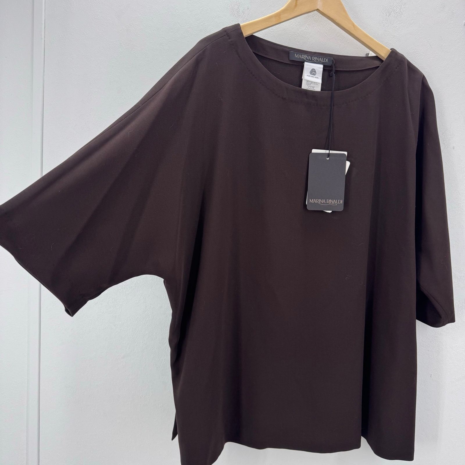 Marina Rinaldi Marina Rinaldi Facilita Pure Wool Blouse Plus size 24 Brown Size 3XL / US 20-22 - 1 Thumbnail