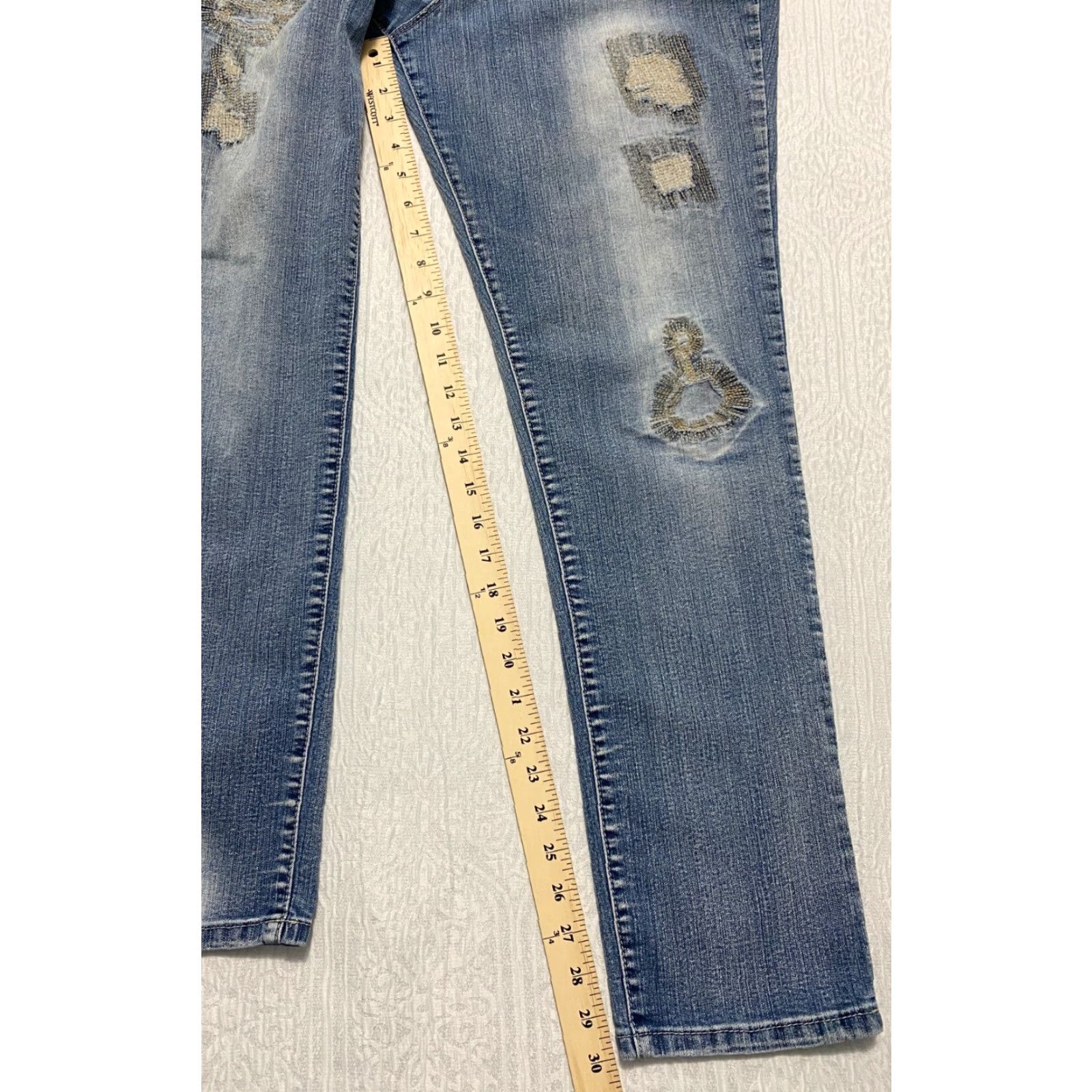 Vintage Tractor Jeans Women’s Denim Straight Stretch Blue 13 Regular 37x30 Adult Womens Size 13 Jeans Size 25" / US 0 / IT 36 - 6 Thumbnail