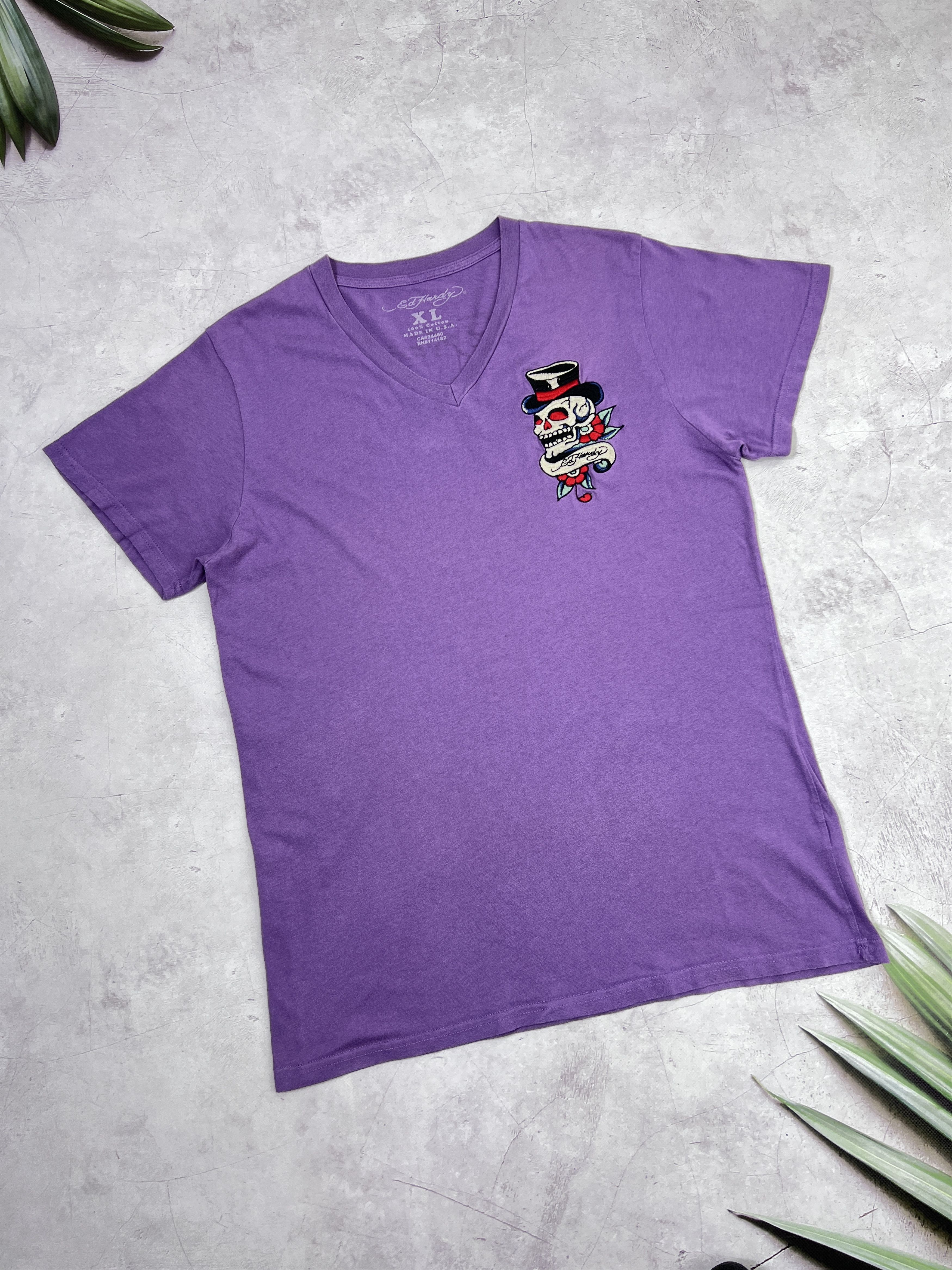 Christian Audigier × Ed Hardy Ed Hardy T-Shirt Skull Chest Logo V-Neck Size US M / EU 48-50 / 2 - 1 Thumbnail