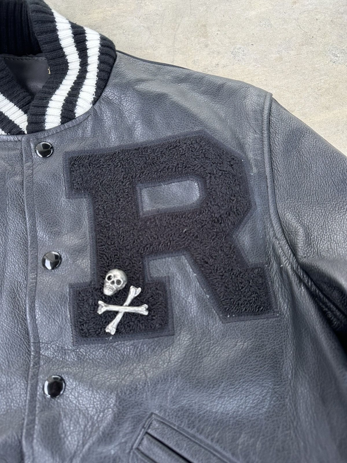 R13 R13 Varsity Bomber Leather Jacket Size XS / US 0-2 / IT 36-38 - 4 Thumbnail