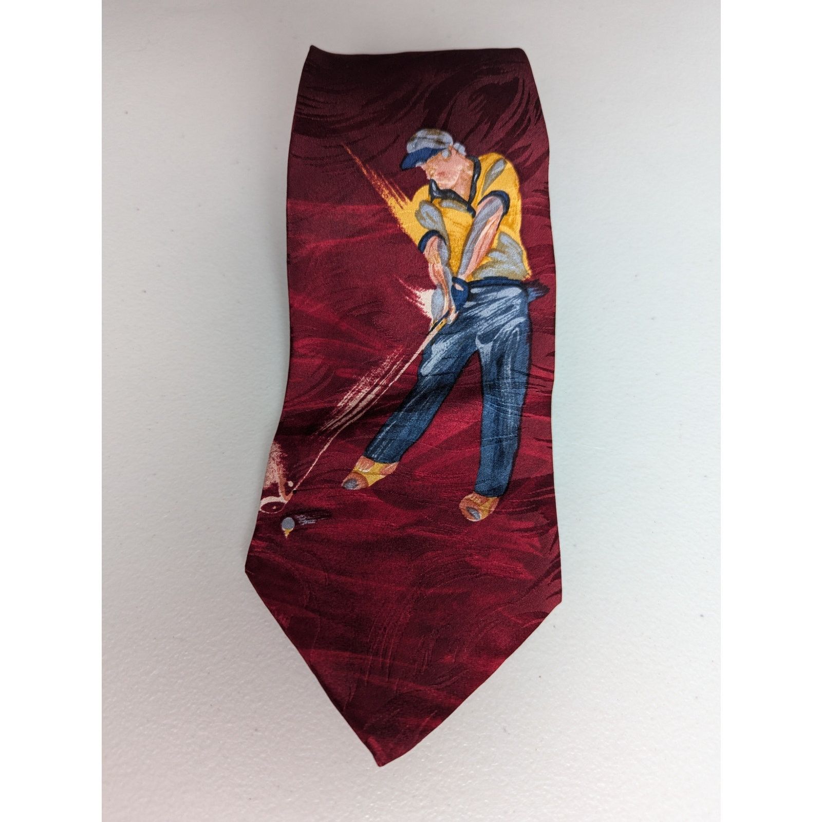 Other Terry Rose Golf Tie Silk Tee Shot Red Dad Novelty Gift Size ONE SIZE - 1 Thumbnail