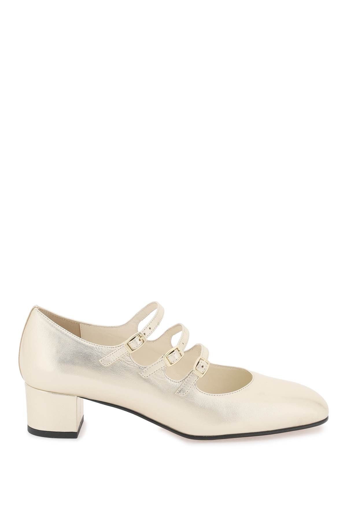 image of Carel Paris Laminated Leather Kina Mary Jane Shoes in Oro, Women's (Size 8)