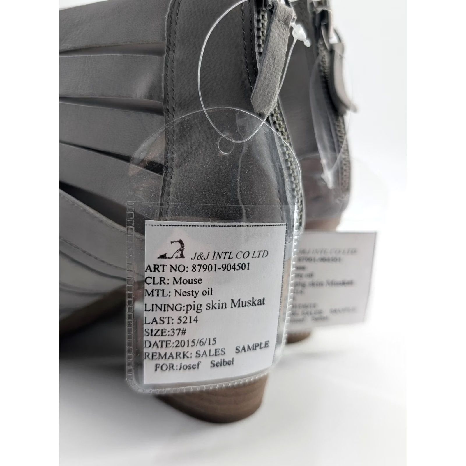 Vintage VINTAGE? No. (But follow rules) Josef Seibel Booties Womens 6.5 Gray Strappy Ankle Block Heel Zip 87901 Size US 7 / IT 37 - 2 Thumbnail