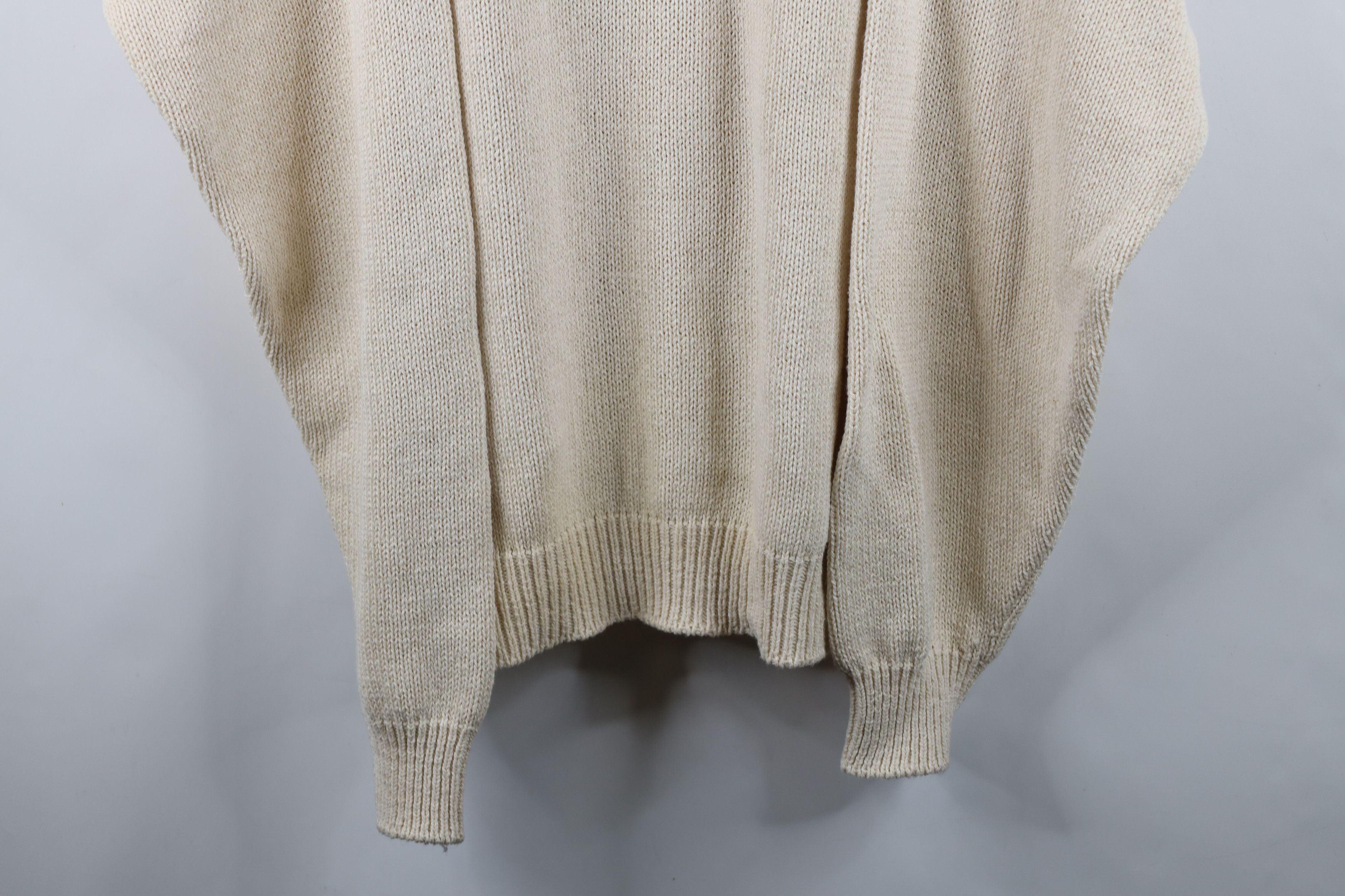 Vintage Vintage 90s Streetwear Ribbed Knit Henley Sweater Cream USA Size US XL / EU 56 / 4 - 3 Thumbnail