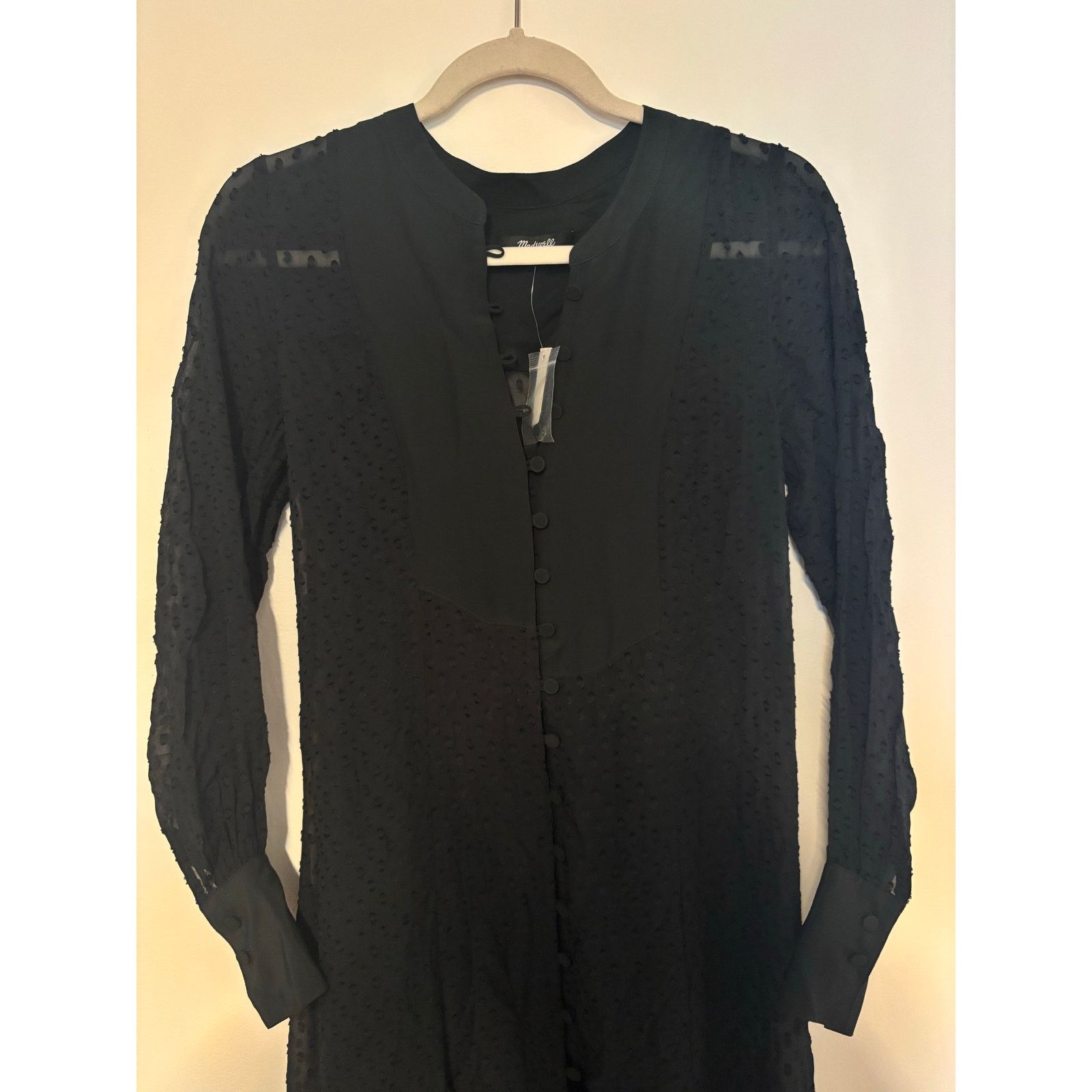 Madewell NWT Madewell Tie-Waist Midi Dress in Clip Dot Black Size XS Size XS / US 0-2 / IT 36-38 - 11 Thumbnail