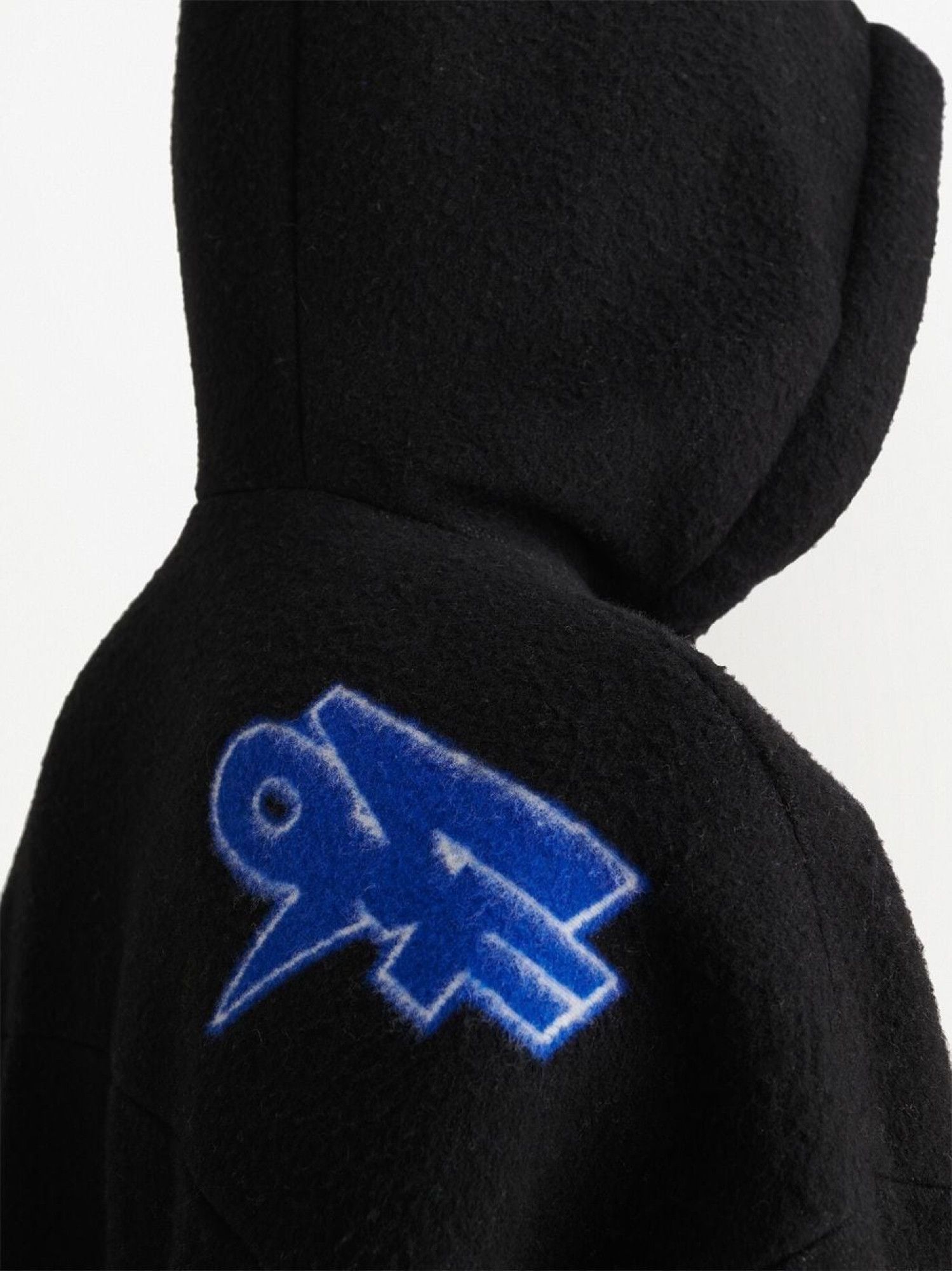 Off-White o1gr1nt1124 Thund Arrow Wool Over Zip Hooded Jacket in Black Size US L / EU 52-54 / 3 - 4 Thumbnail