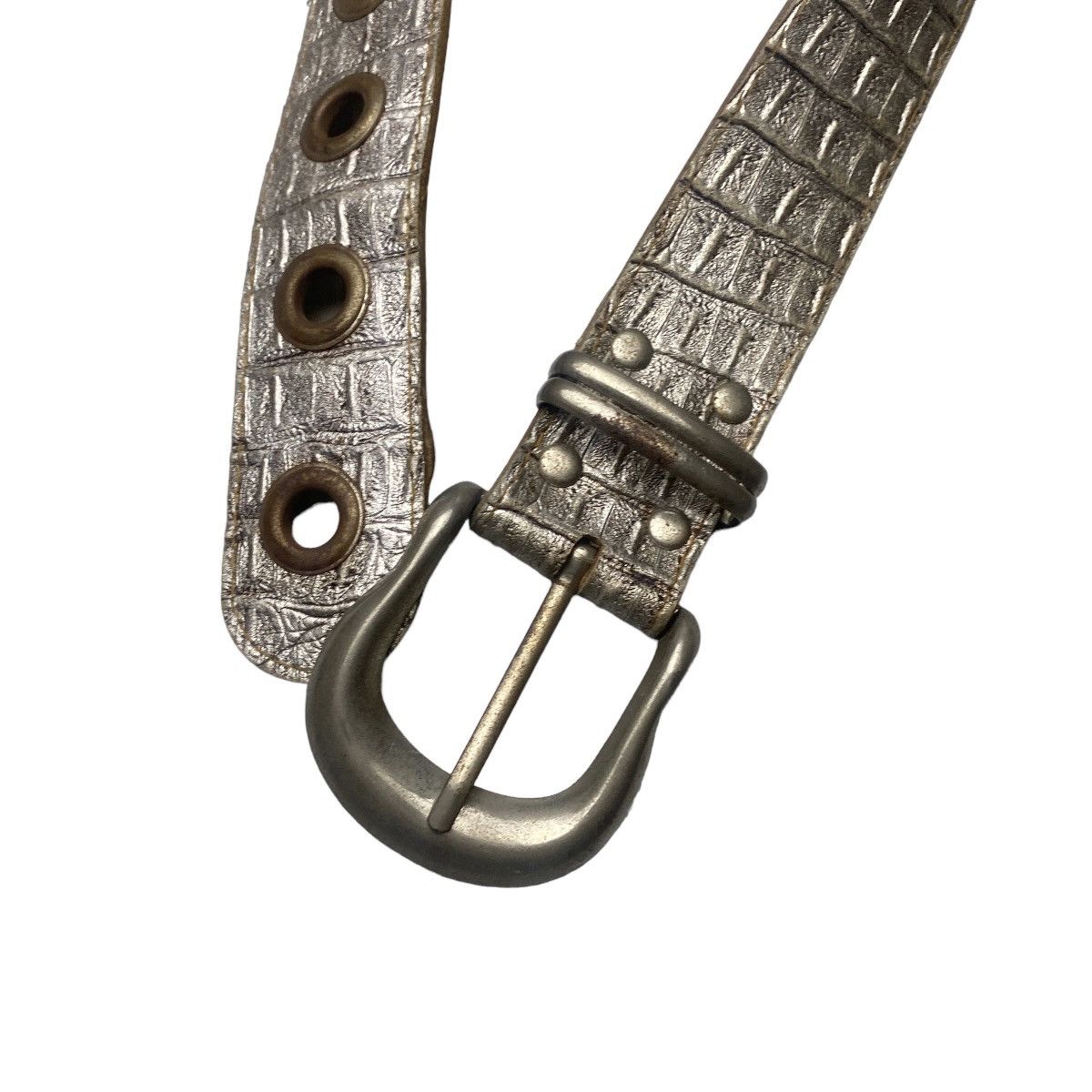 If Six Was Nine Belt Silver Snakeskin Pattern Ring Size ONE SIZE - 3 Thumbnail