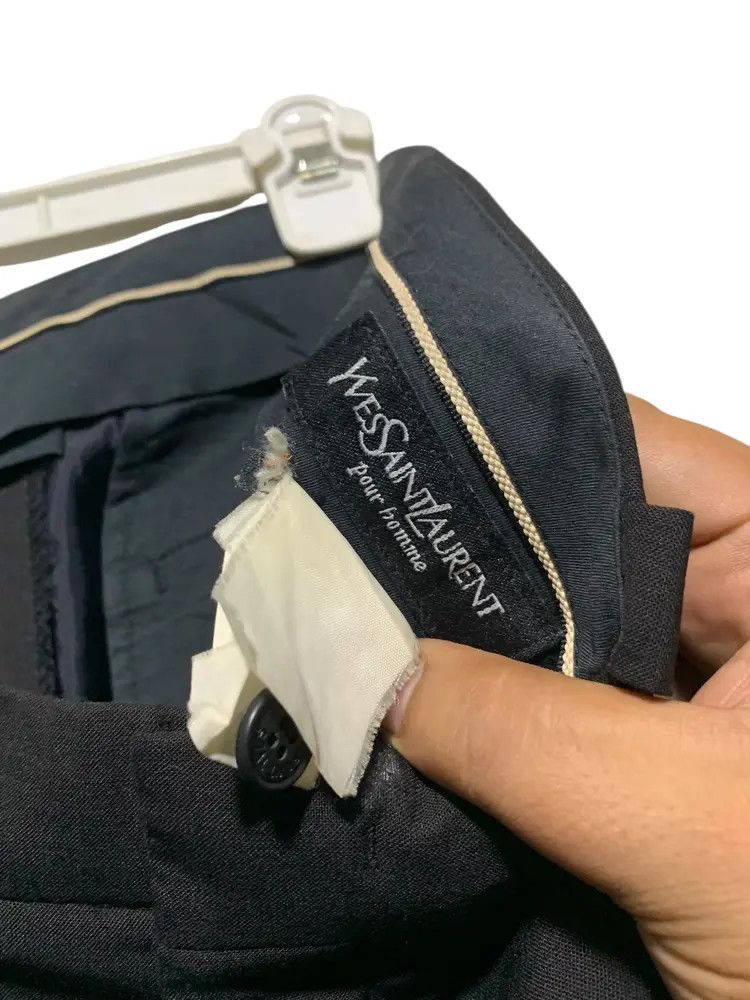 Yves Saint Laurent Vintage Yves Saint Laurent baggy embroidered logo trouser Size US 31 - 11 Thumbnail