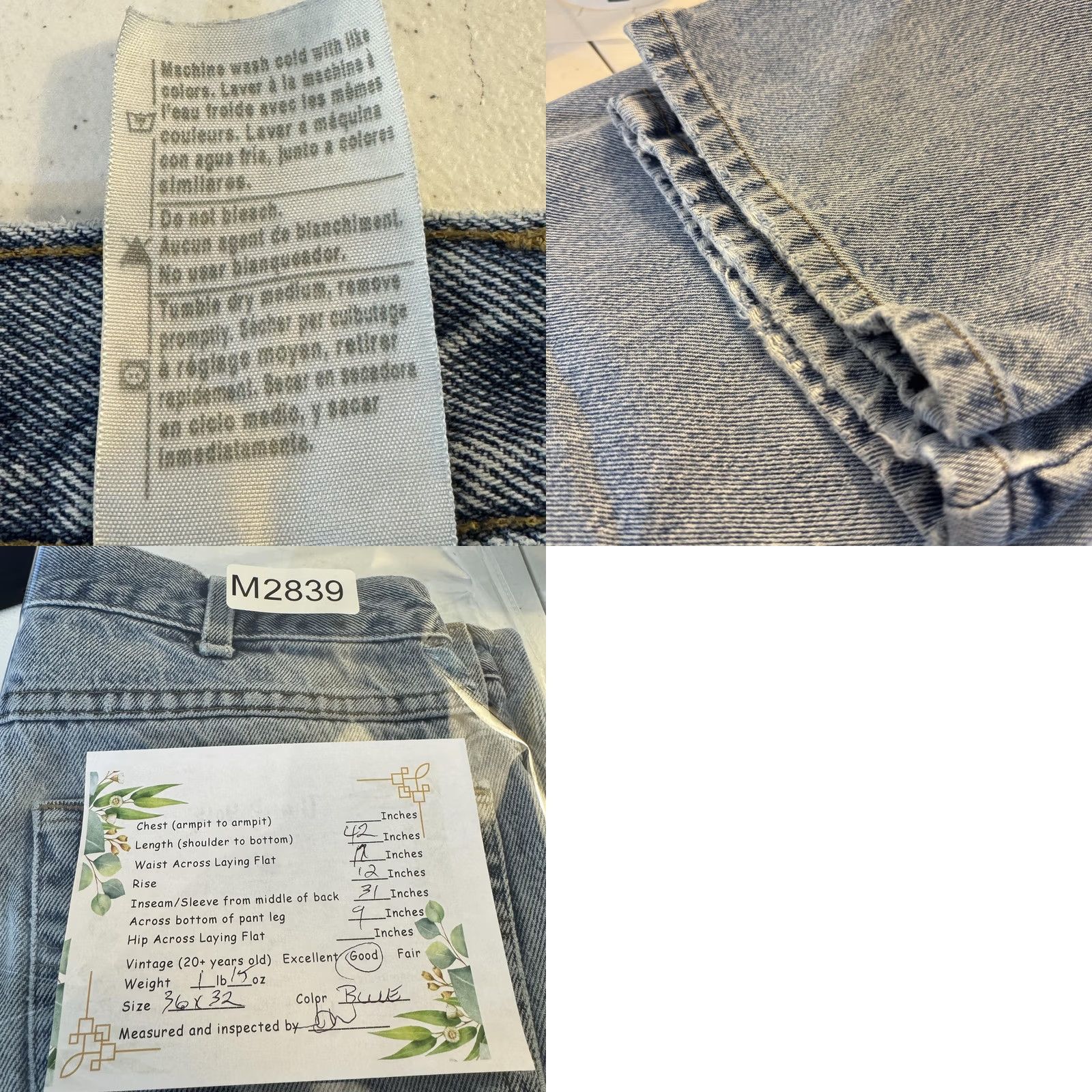 Carhartt VINTAGE Carhartt Jeans Mens 36x32 Blue Relaxed Fit Light Wash Workwear Denim Zip Fly Size US 36 / EU 52 - 8 Thumbnail