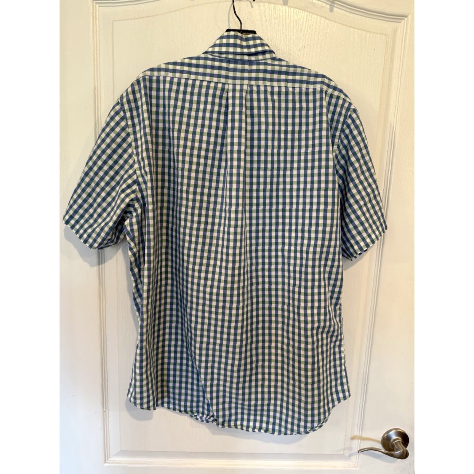 Brooks Brothers Brooks Brothers Shirt Button-Up Short Sleeve Regent Blue Green Gingham Plaid L Multicolor Cotton Mens Size US L / EU 52-54 / 3 - 3 Thumbnail