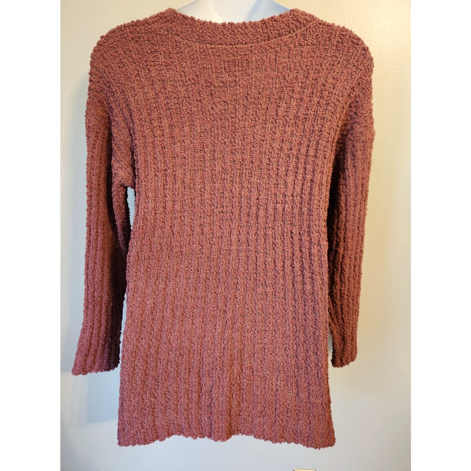 Pinko Wallpapher Pink Ribbed Popcorn Long Sleeve Sweater 2X XXL Women's Pullover Split Round Neck Casual Knit Size XXL / US 16-18 / IT 52-54 - 5 Thumbnail