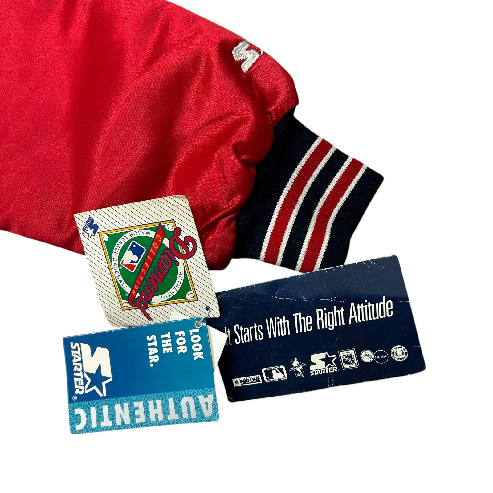 MLB VTG 90s St LOUIS CARDINALS STARTER SATIN BOMBER JACKET L Size US L / EU 52-54 / 3 - 4 Thumbnail