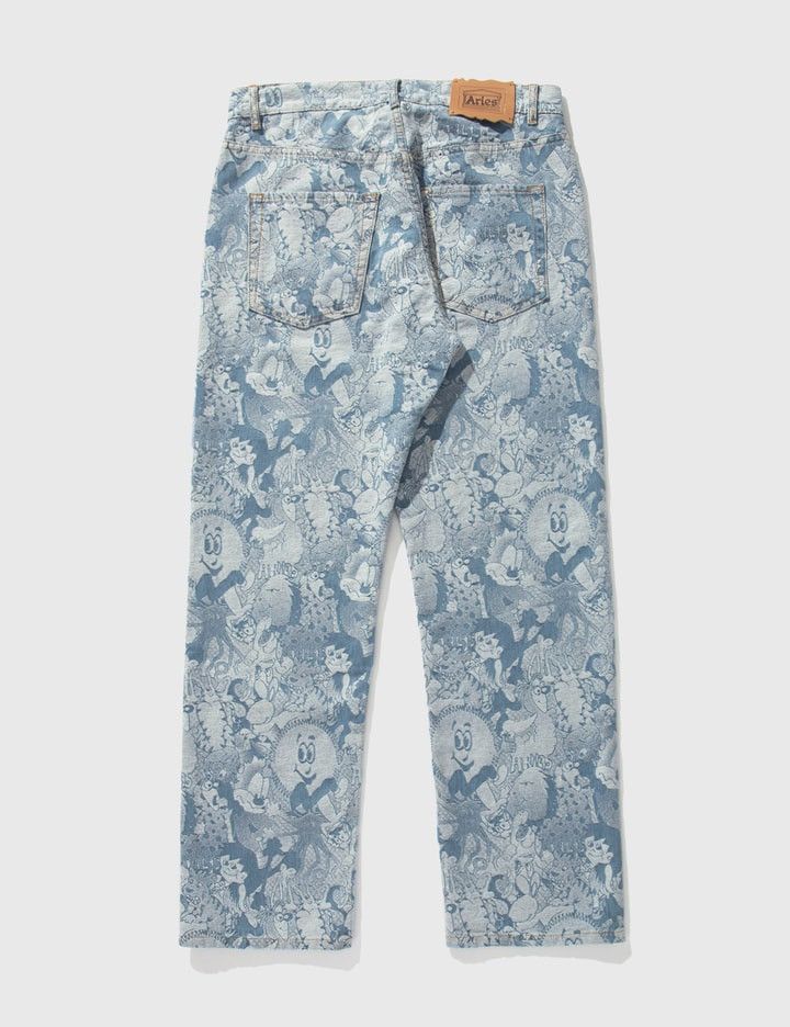 image of Aries Acid Cartoon Print Denim Jeans Blue, Men's (Size 32)