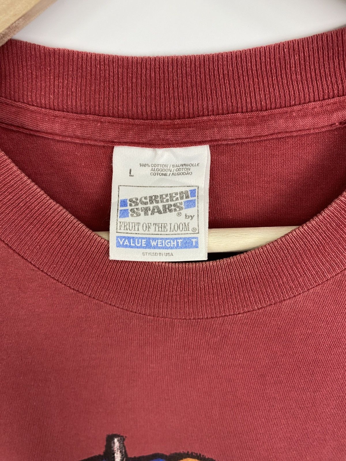 Fruit Of The Loom 🇺🇸 Vintage 80s Asymmetric Art Newton Abbot T-Shirt Picasso Size US L / EU 52-54 / 3 - 5 Thumbnail