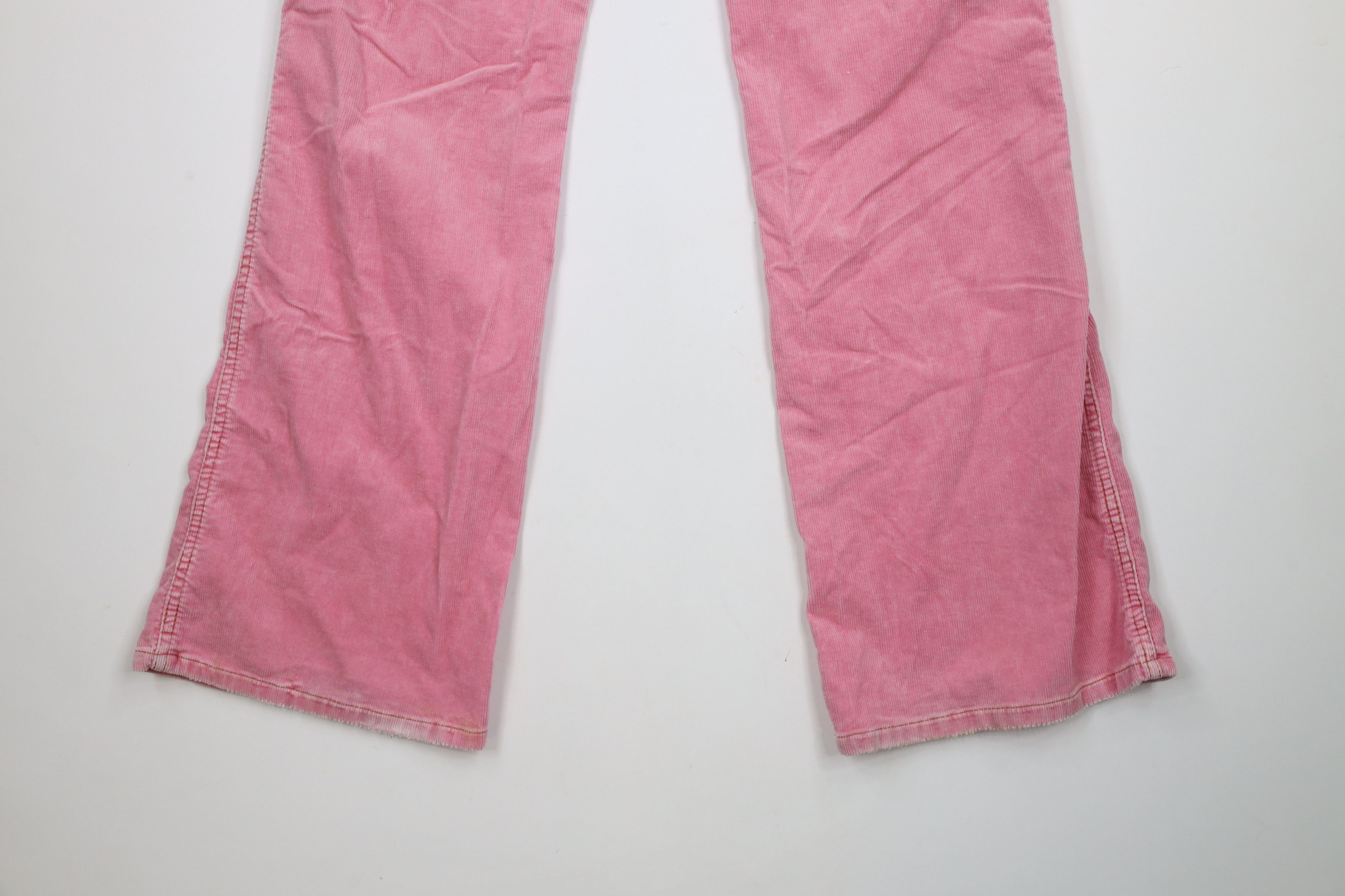 Vintage Vintage 90s Y2K Babydoll Flared Wide Leg Corduroy Pants Pink Size 30" / US 8 / IT 44 - 13 Thumbnail