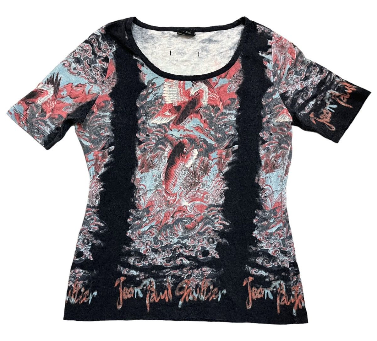 Jean Paul Gaultier Jean Paul Gaultier Full Print Tshirt Fish Koi Design Size S / US 4 / IT 40 - 1 Thumbnail