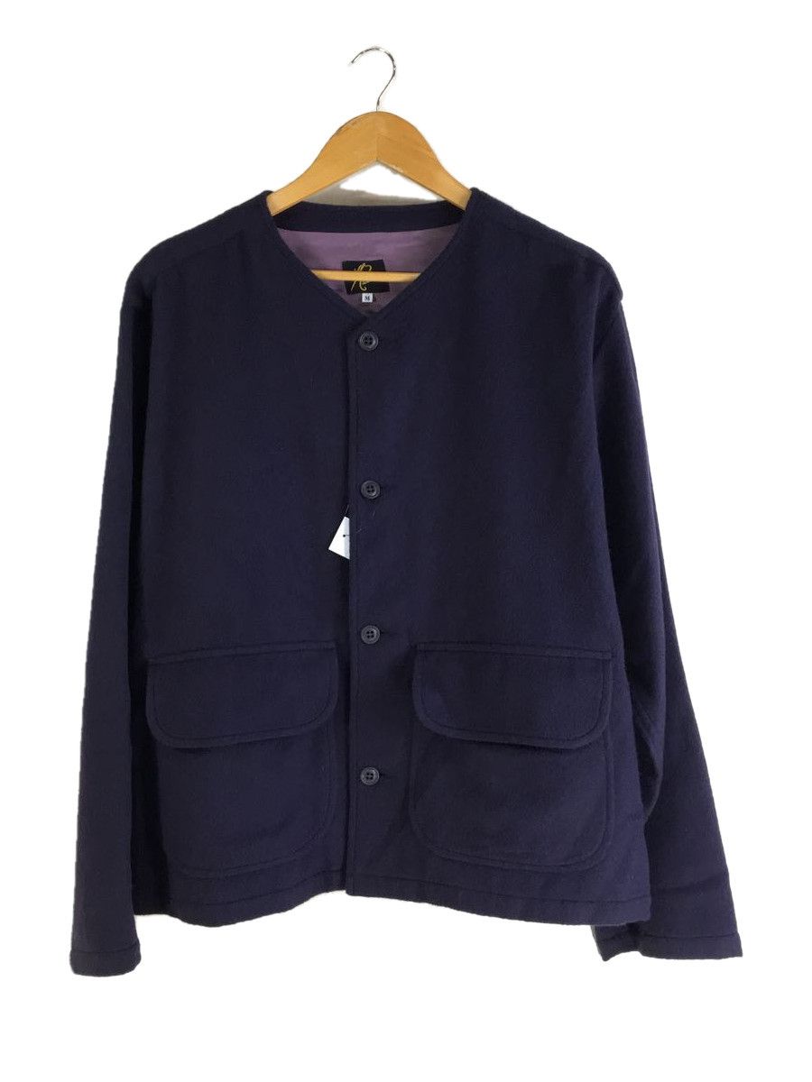 Jacket Purple Wool Plain Pocket Blouson