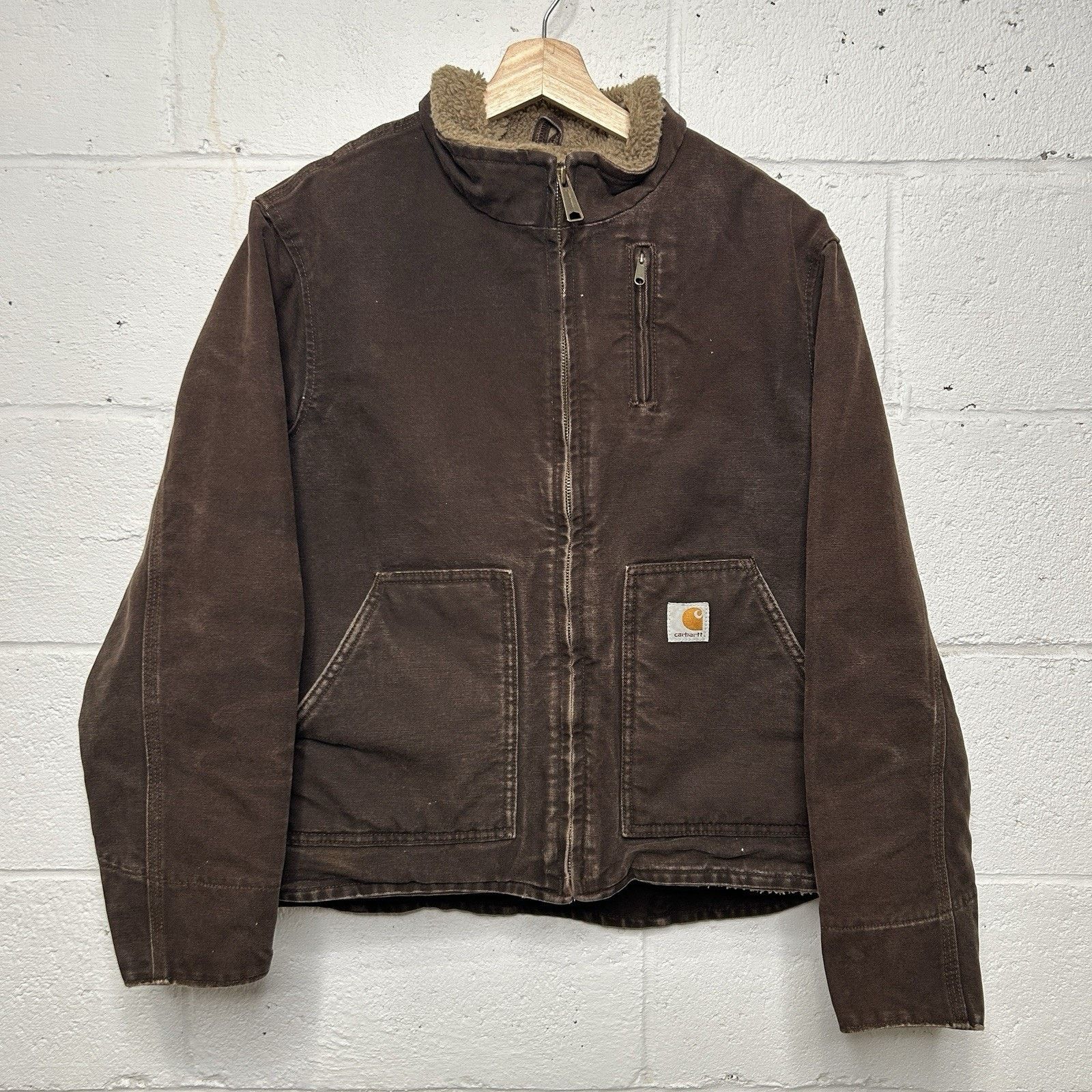 Carhartt Vintage Carhartt Sherpa-Lined Jacket “Dark Brown” WJ022 DKB Size L / US 10 / IT 46 - 1 Thumbnail