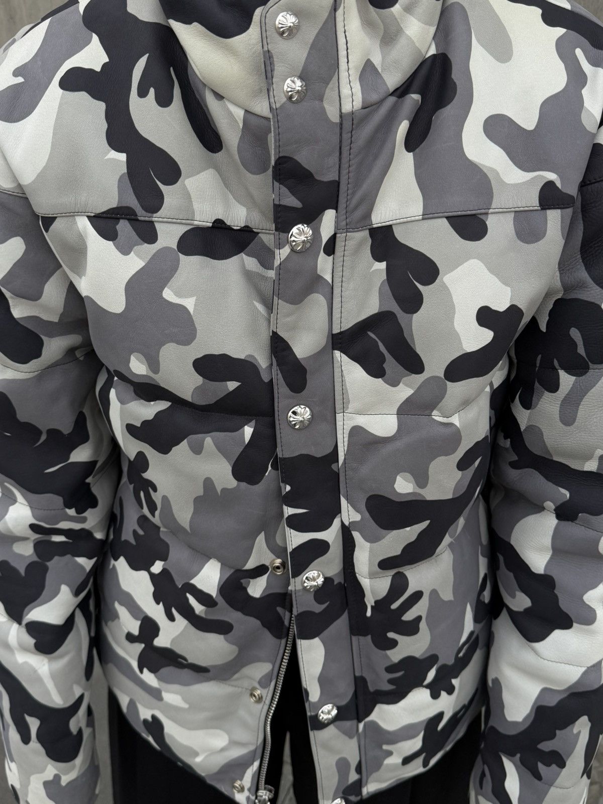 Chrome Hearts Chrome Hearts Camo Leather Puffer Jacket Size US L / EU 52-54 / 3 - 3 Thumbnail