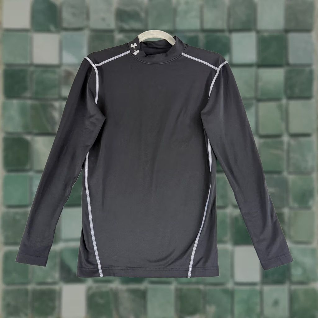 Under Armour Under Armour ColdGear Shirt Mens M Black Mock Neck Long Sleeve Compression Shirt Size US M / EU 48-50 / 2 - 1 Thumbnail