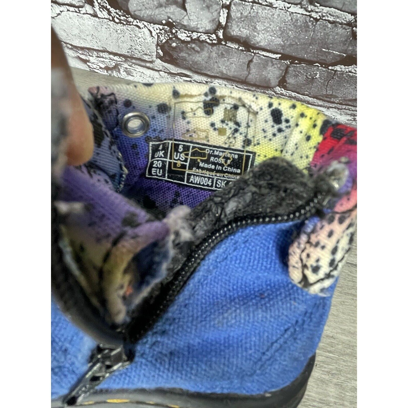 Dr. Martens DR MARTENS BLUE CANVAS Clover Fold Down BOOTS YOUTH AIR WALK Size US 6.5 / IT 36.5 - 9 Thumbnail