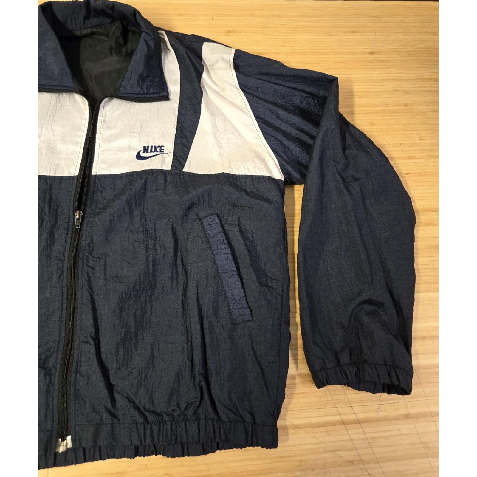 Nike VINTAGE Nike Jacket Mens Large Blue White Cal Windbreaker Full Zip 90s Athletic Size US M / EU 48-50 / 2 - 2 Thumbnail