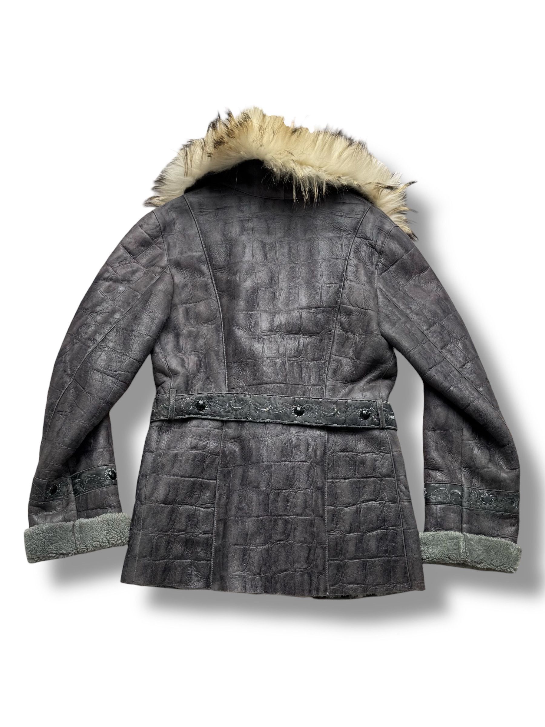 Vintage 90's Real Sheepskin Jacket With Belt(V254) Size M / US 6-8 / IT 42-44 - 9 Thumbnail