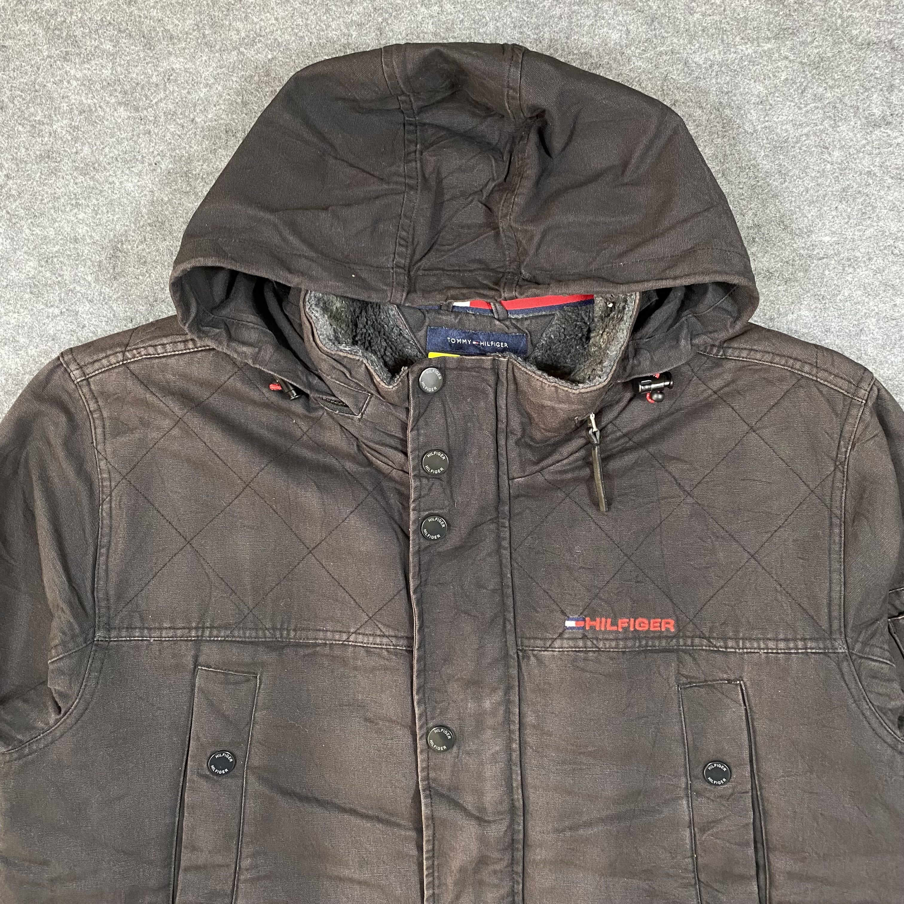Tommy Hilfiger VTG Tommy Hilfiger Waxed Utility Hooded Field Jacket-J662 Size US XL / EU 56 / 4 - 7 Thumbnail