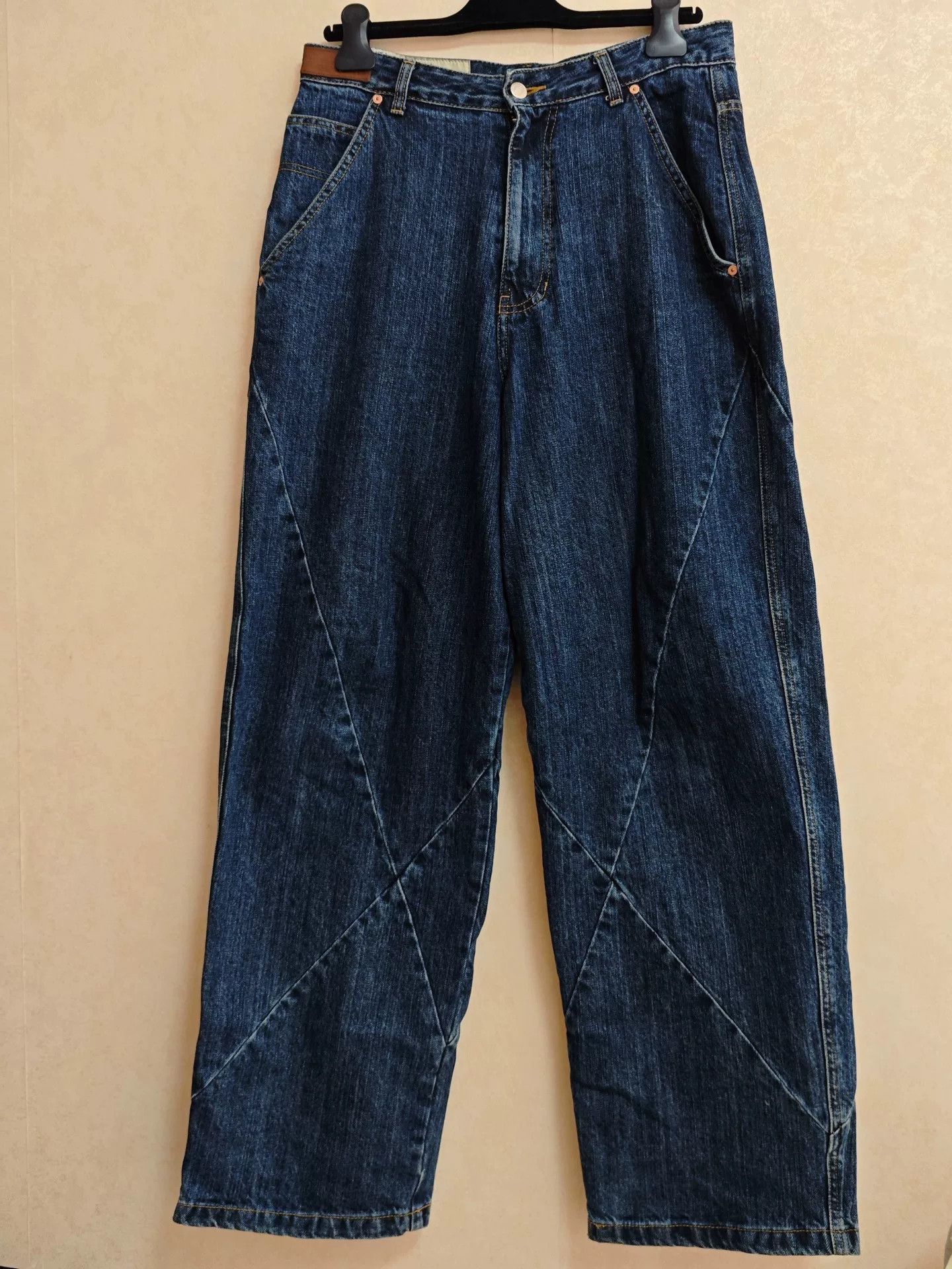 Andersson Bell Andersson Bell Asymmetric Blue Wide-Leg Jeans Size 28" / US 6 / IT 42 - 1 Thumbnail