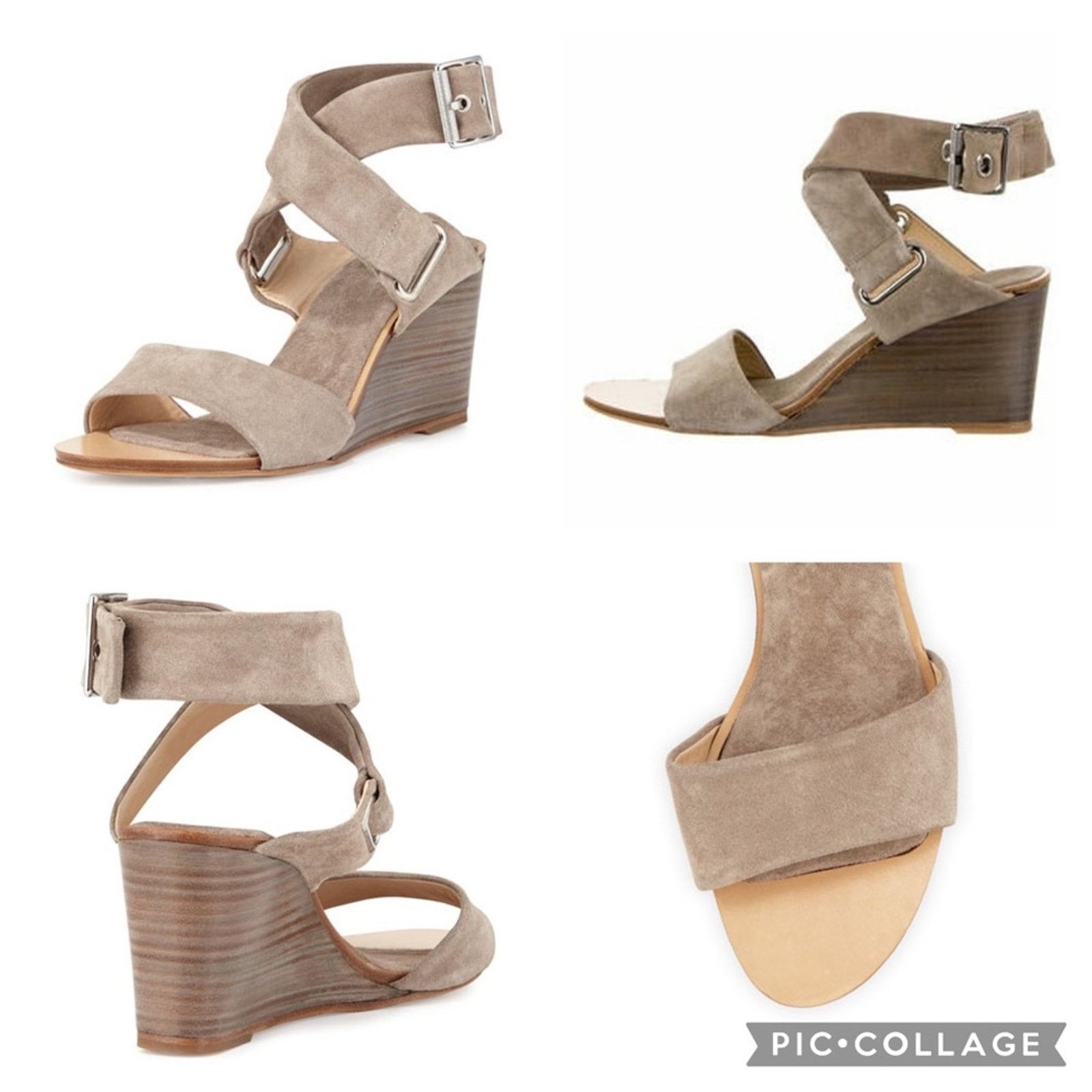 Rag & Bone NEW! rag & bone DAMIAN Wedge 39.5 Gray Leather Heels Sandal Size US 8.5 / IT 38.5 - 1 Thumbnail
