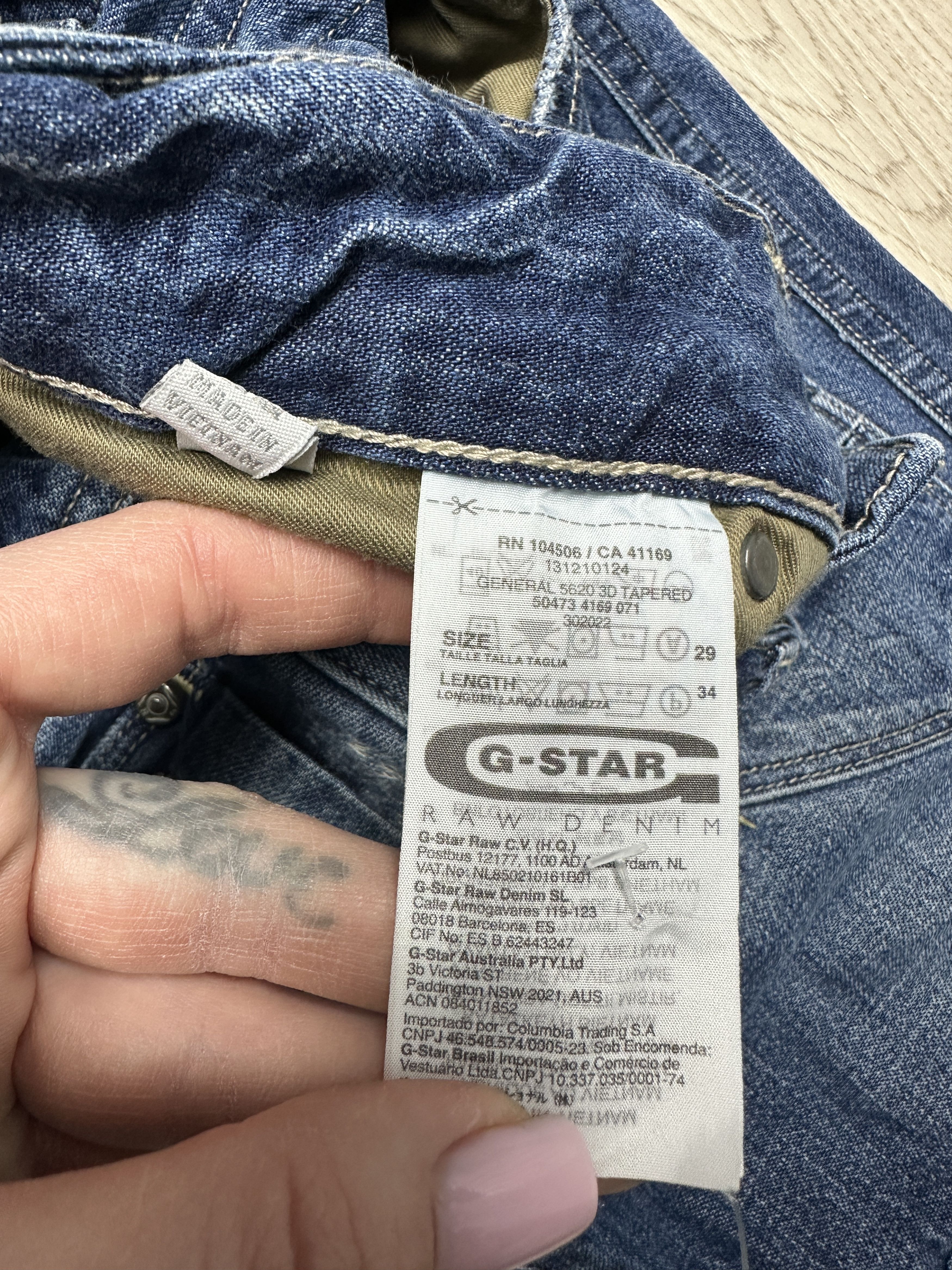 G-Star G Star Raw Mens General Tapered Denim Pants Double Knee Y2K Size US 29 - 3 Thumbnail