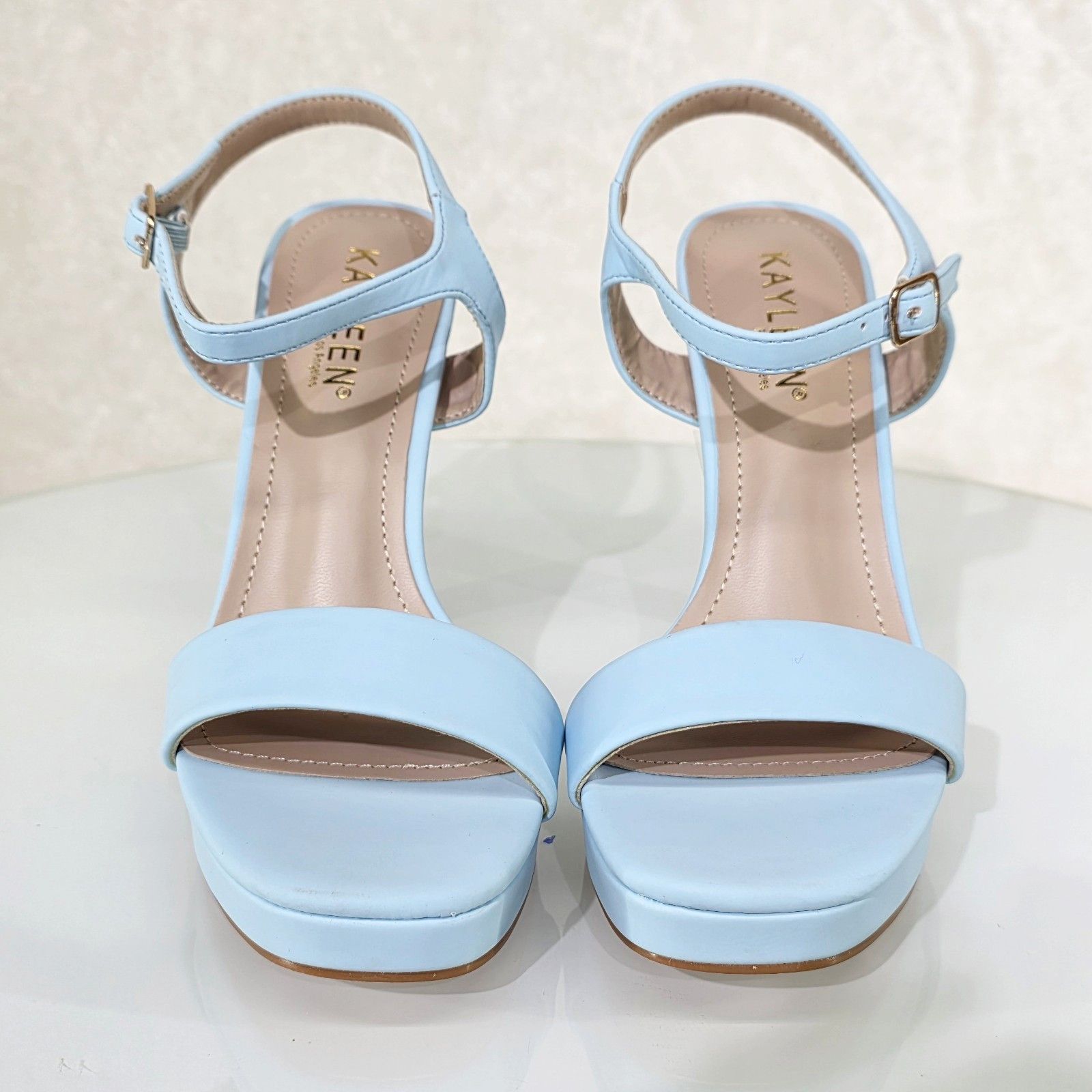 Other Pretty Baby Blue Matte High Heels Ankle Strap Open Toe Sanda Size US 6.5 / IT 36.5 - 5 Thumbnail